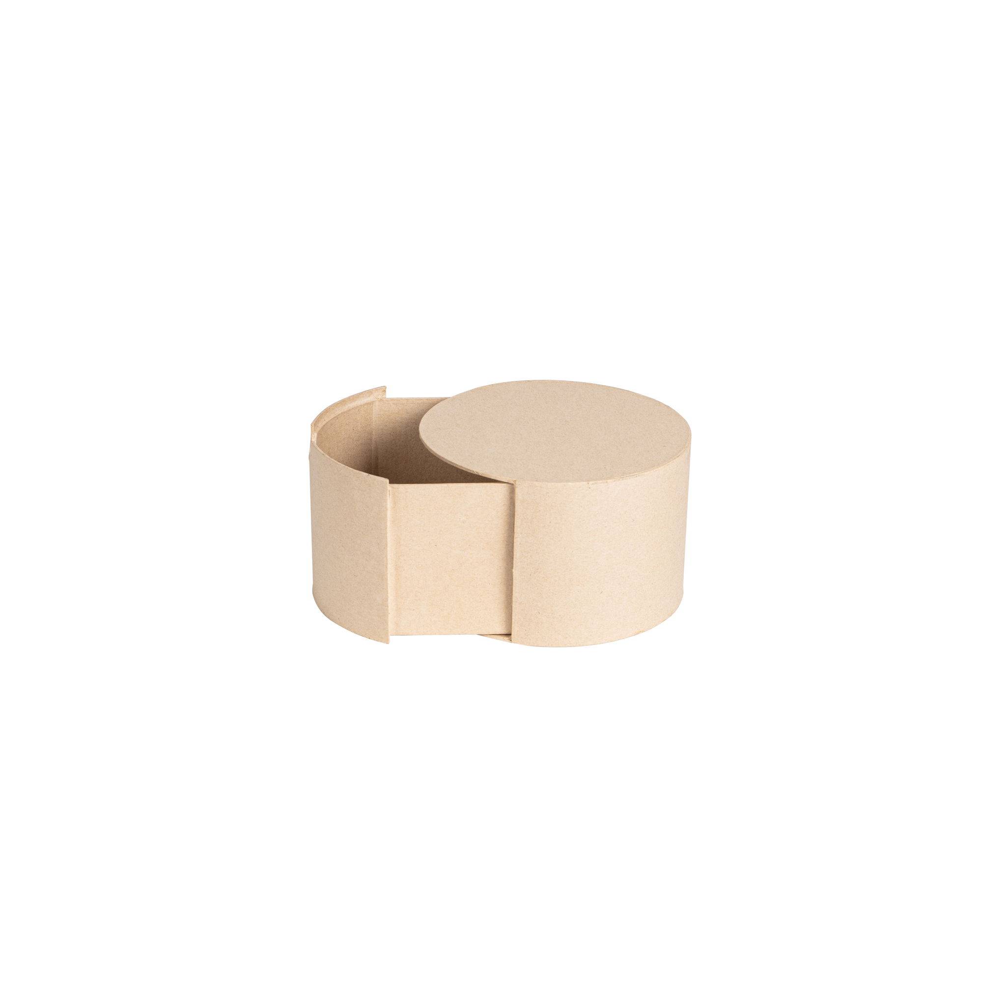 Décopatch Pappmaché, runde Schachtel Schublade 16x16x10 cm Kartonbraun BT087C