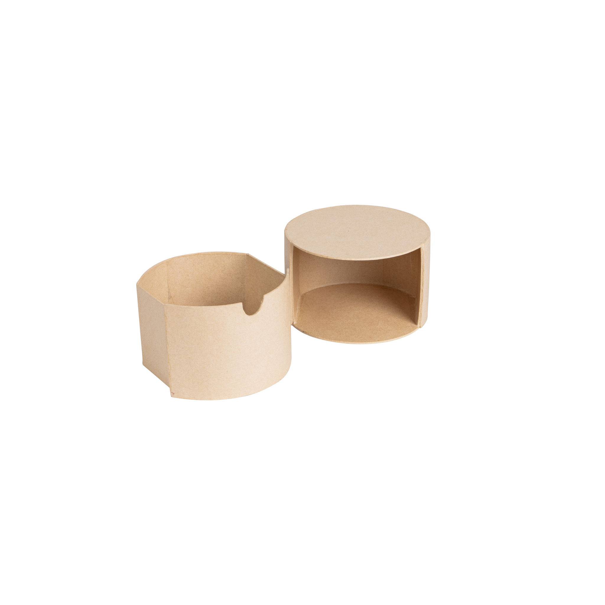 Décopatch Pappmaché, runde Schachtel Schublade 16x16x10 cm Kartonbraun BT087C