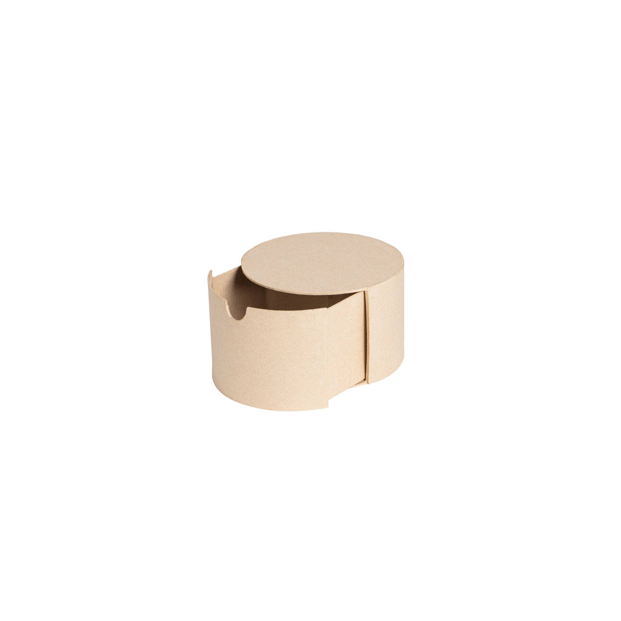 Décopatch Pappmaché, runde Schachtel Schublade 16x16x10 cm Kartonbraun BT087C