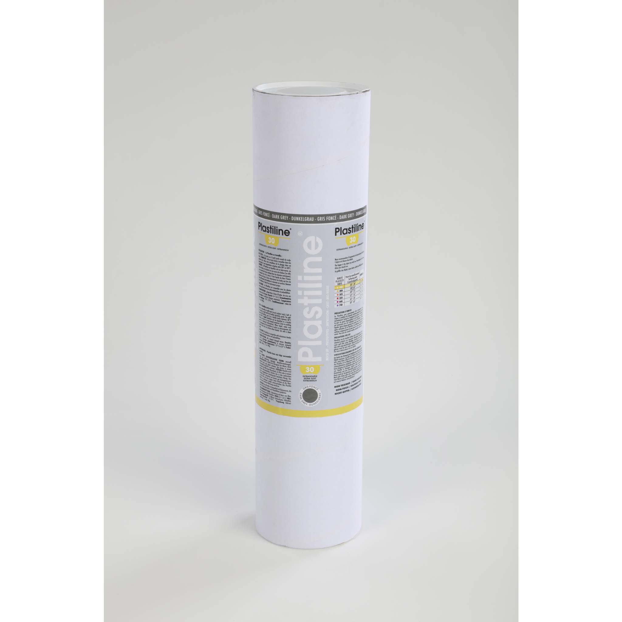 Plastiline 1kg Modelliermasse Härtegrad 30 (extraweich) - Dunkelgrau 5730T