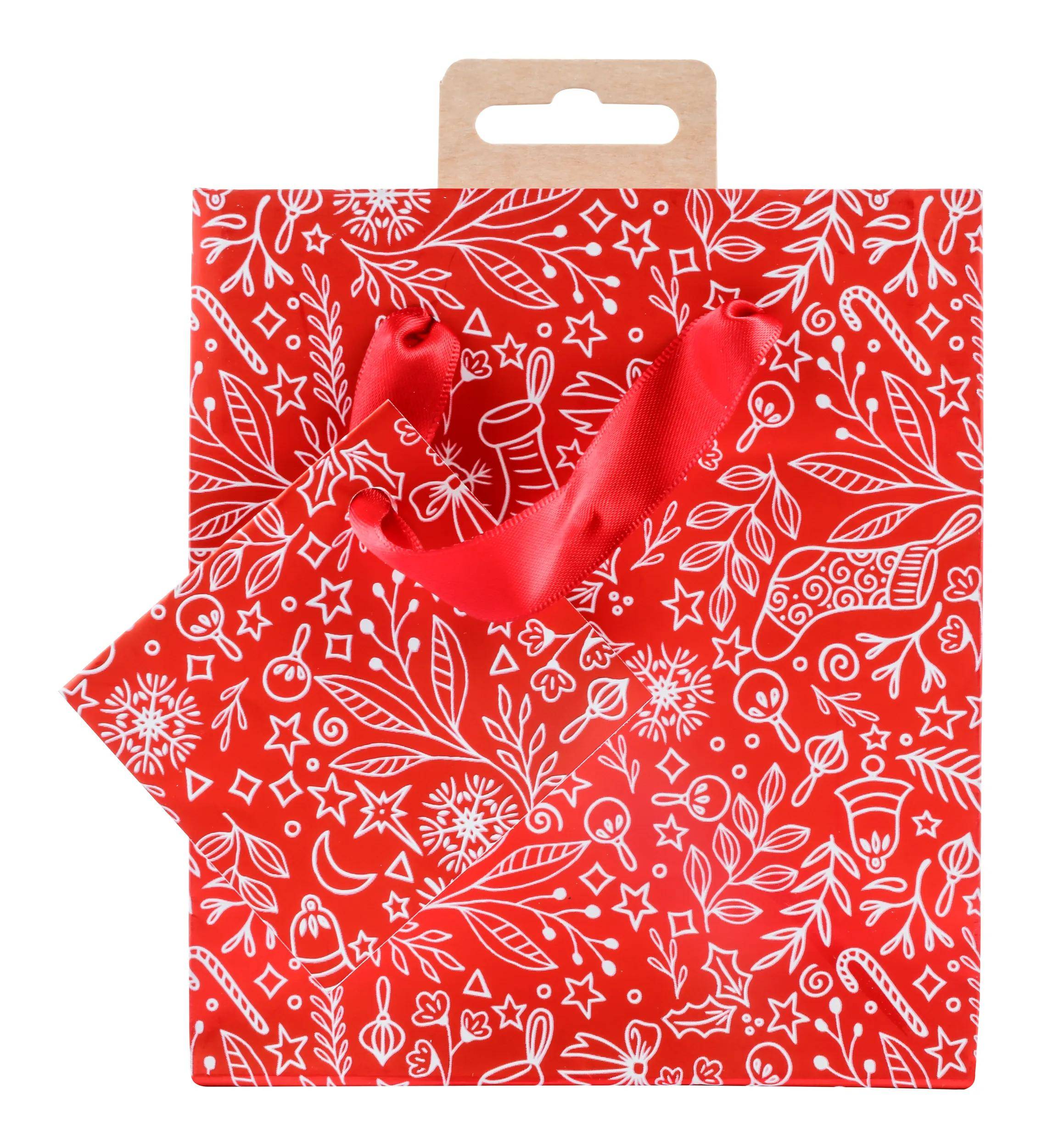 Clairefontaine 5x, kleine Geschenktasche rot & weiß 12x4,5x13,5 cm Rot 212916C