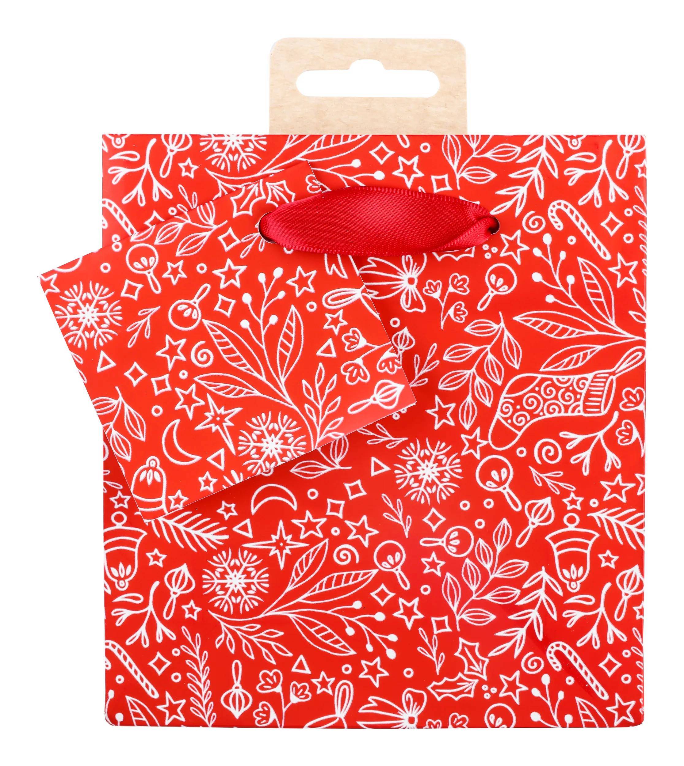 Clairefontaine 5x, kleine Geschenktasche rot & weiß 12x4,5x13,5 cm Rot 212916C