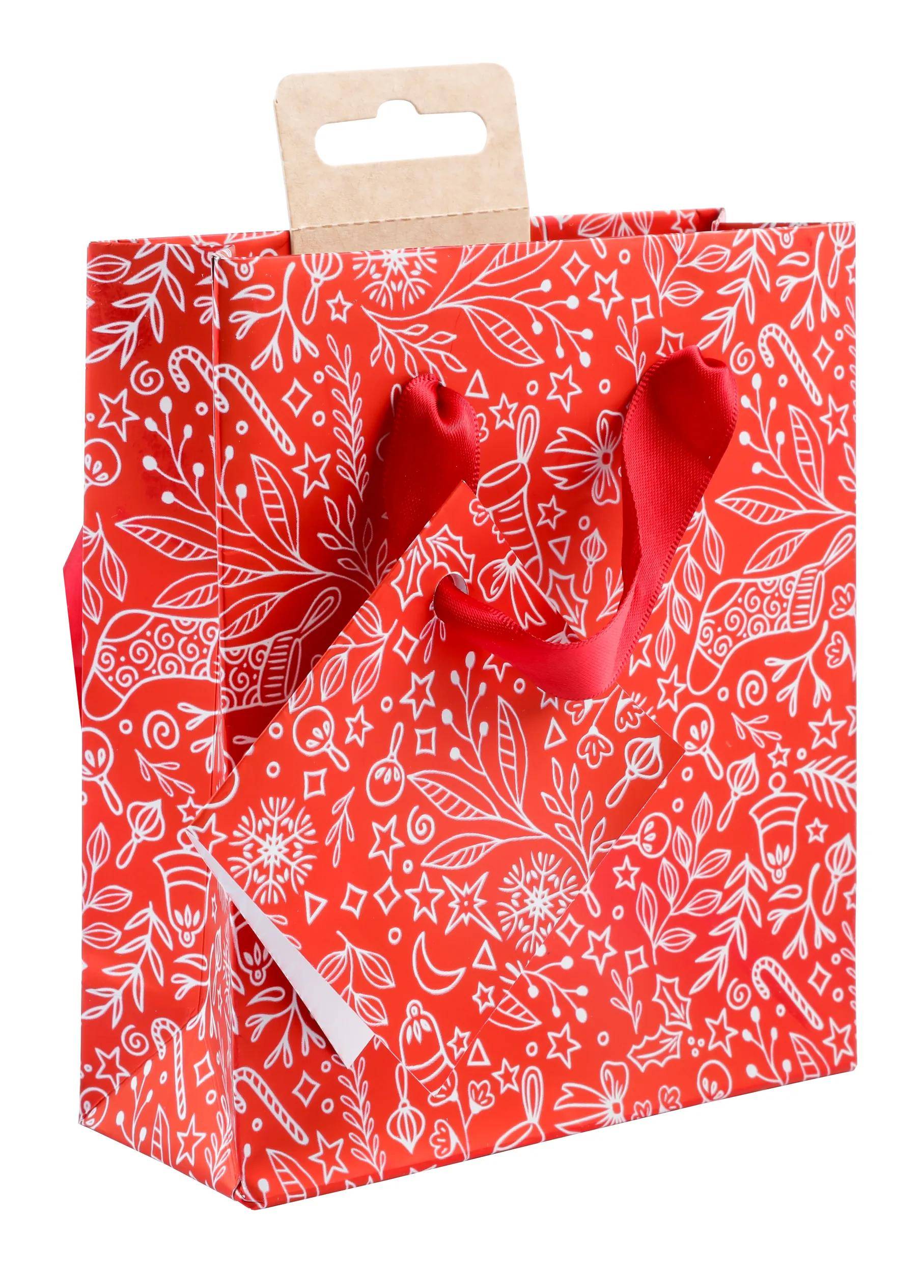 Clairefontaine 5x, kleine Geschenktasche rot & weiß 12x4,5x13,5 cm Rot 212916C