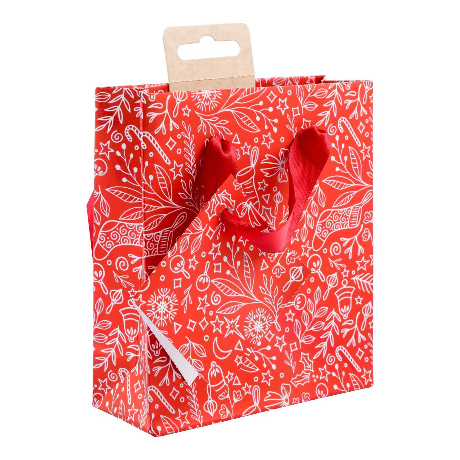 Clairefontaine 5x, kleine Geschenktasche rot & weiß 12x4,5x13,5 cm Rot 212916C