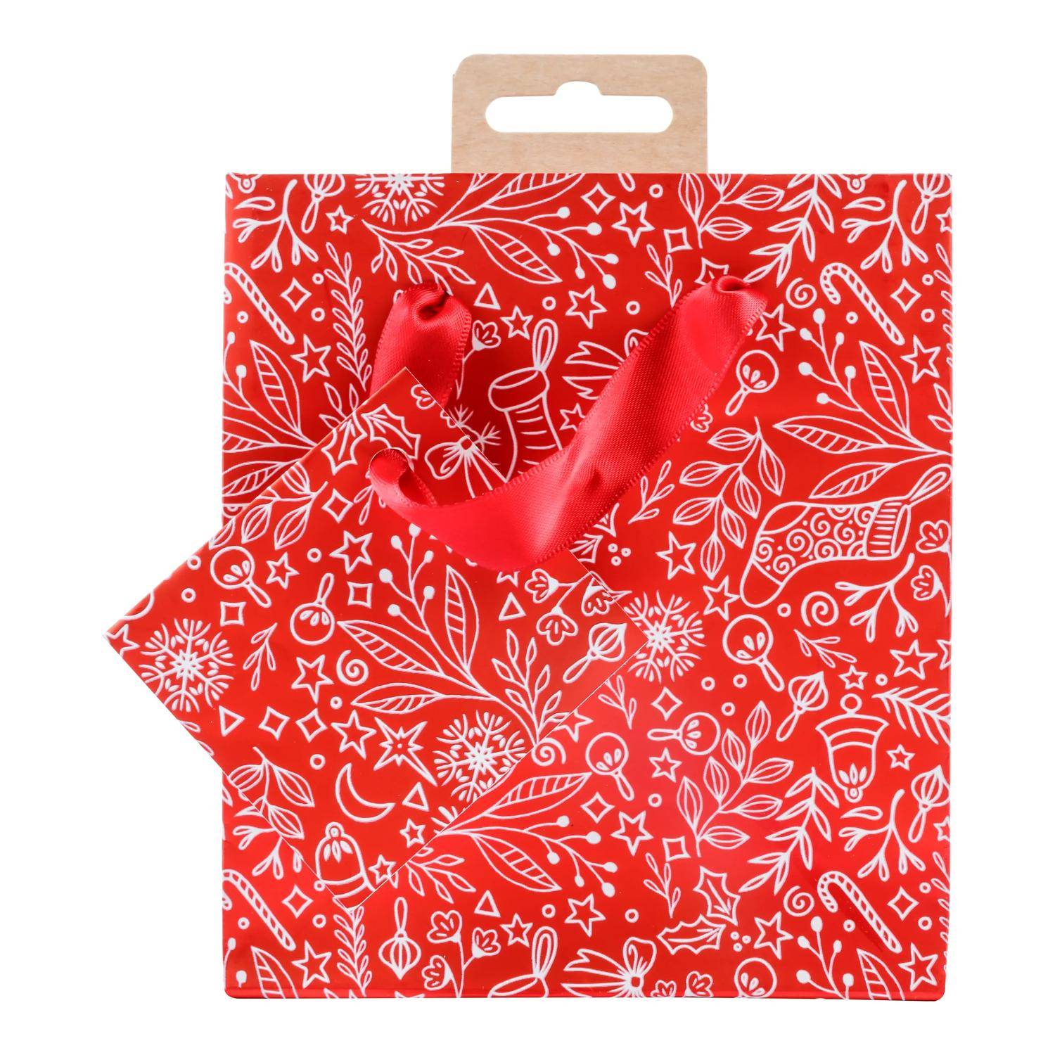 Clairefontaine 5x, kleine Geschenktasche rot & weiß 12x4,5x13,5 cm Rot 212916C