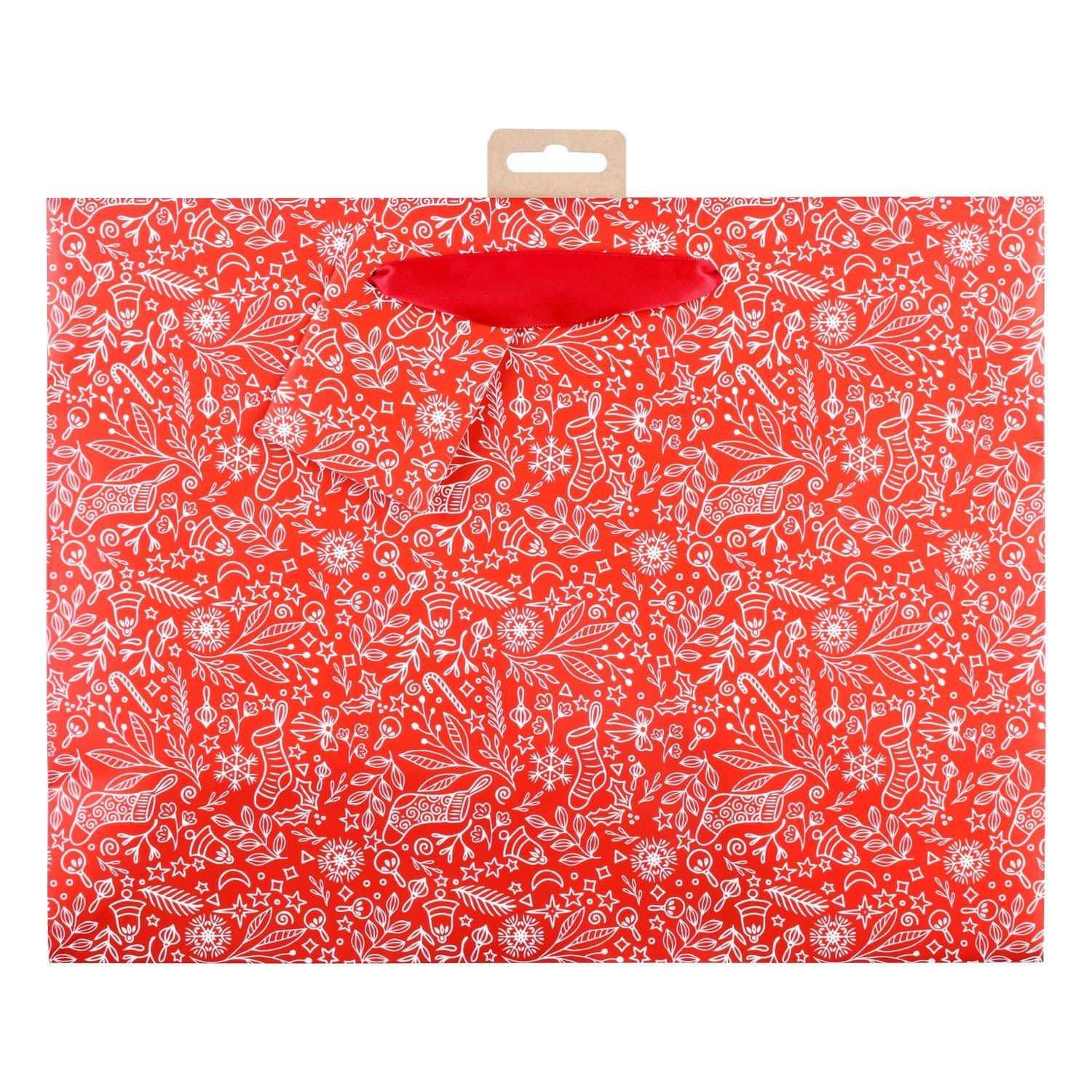 Clairefontaine 5x Geschenktasche Shopper rot & weiß 32x13x24,5 cm Rot 212917C