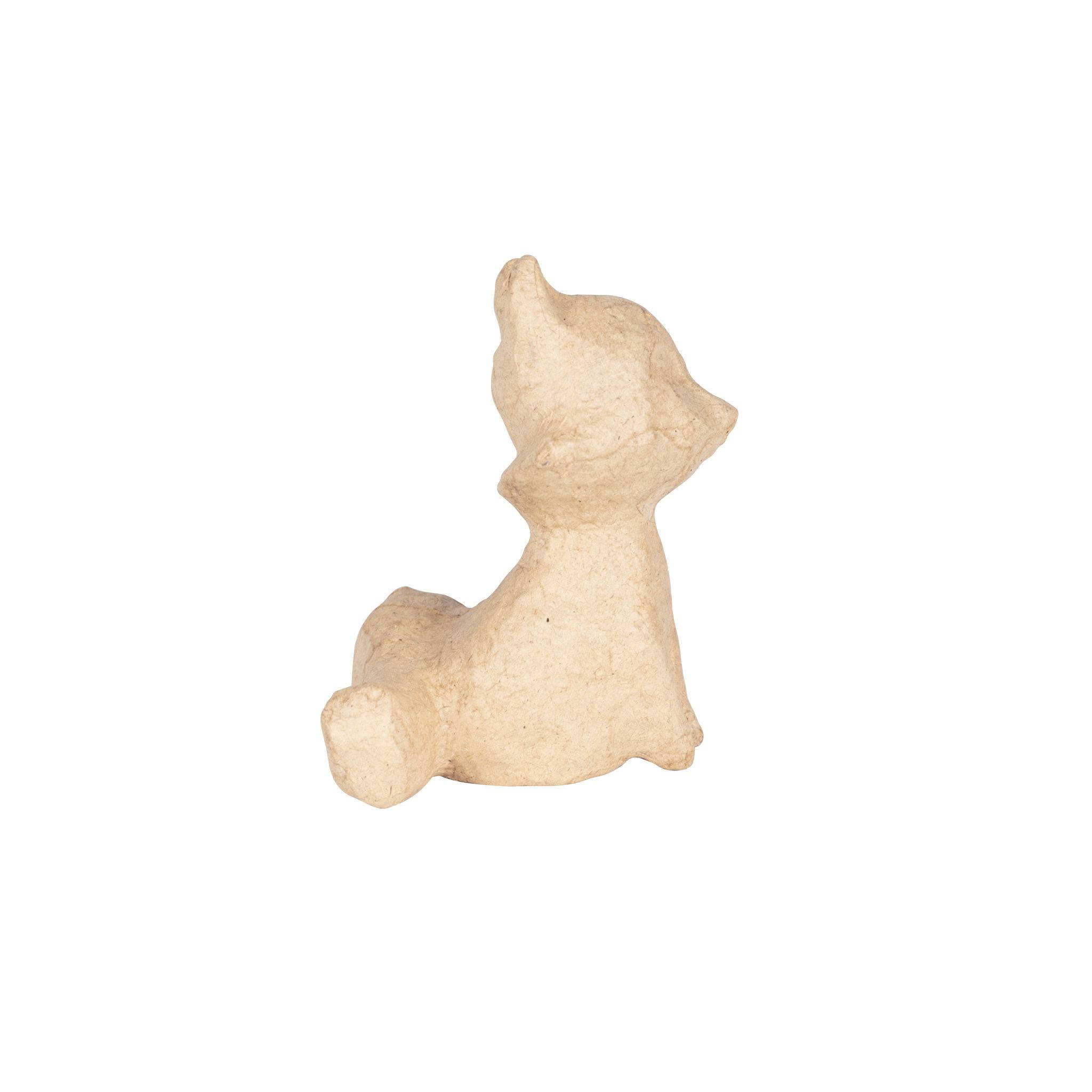 Décopatch 5x Kleines Pappmaché, braun, Fuchs 7x7x9 cm - Kartonbraun AP202C