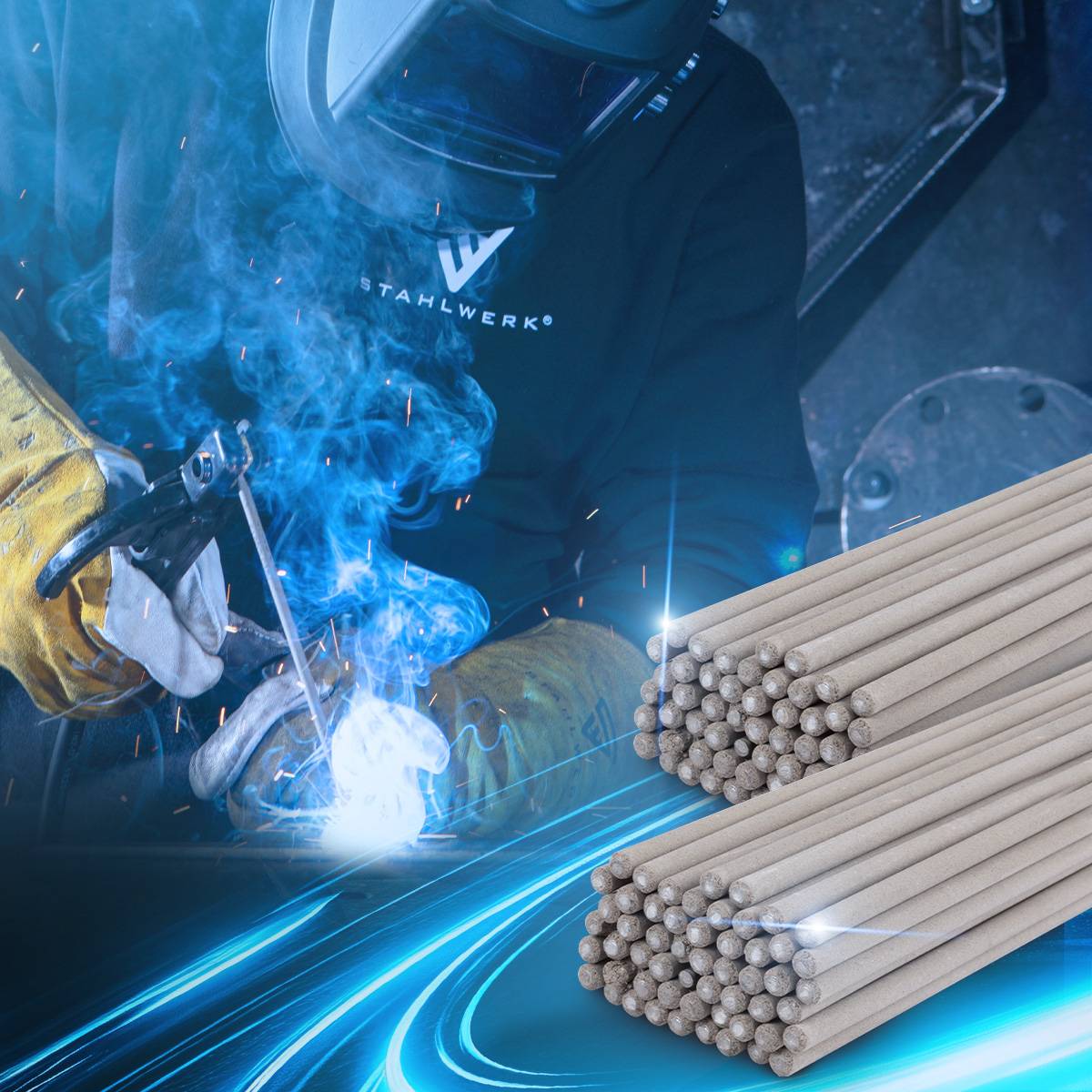 STAHLWERK 2 x Stabelektroden AWS E6013RR dick rutilumhüllt 2,5 x 350 mm 2 kg