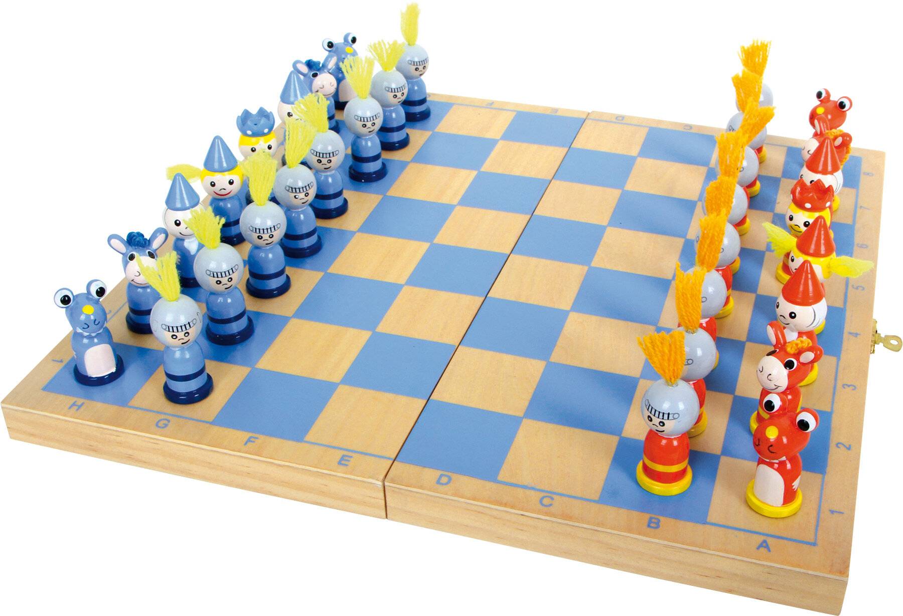 small foot Schach Ritter aus Holz, Reisespiel zum Klappen, ab 6 Jahren, 6084