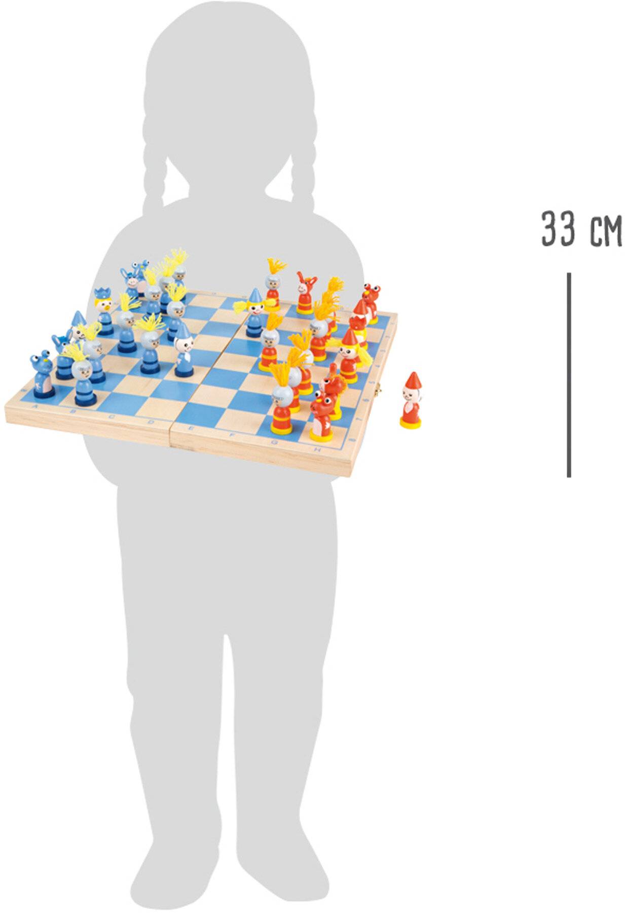 small foot Schach Ritter aus Holz, Reisespiel zum Klappen, ab 6 Jahren, 6084