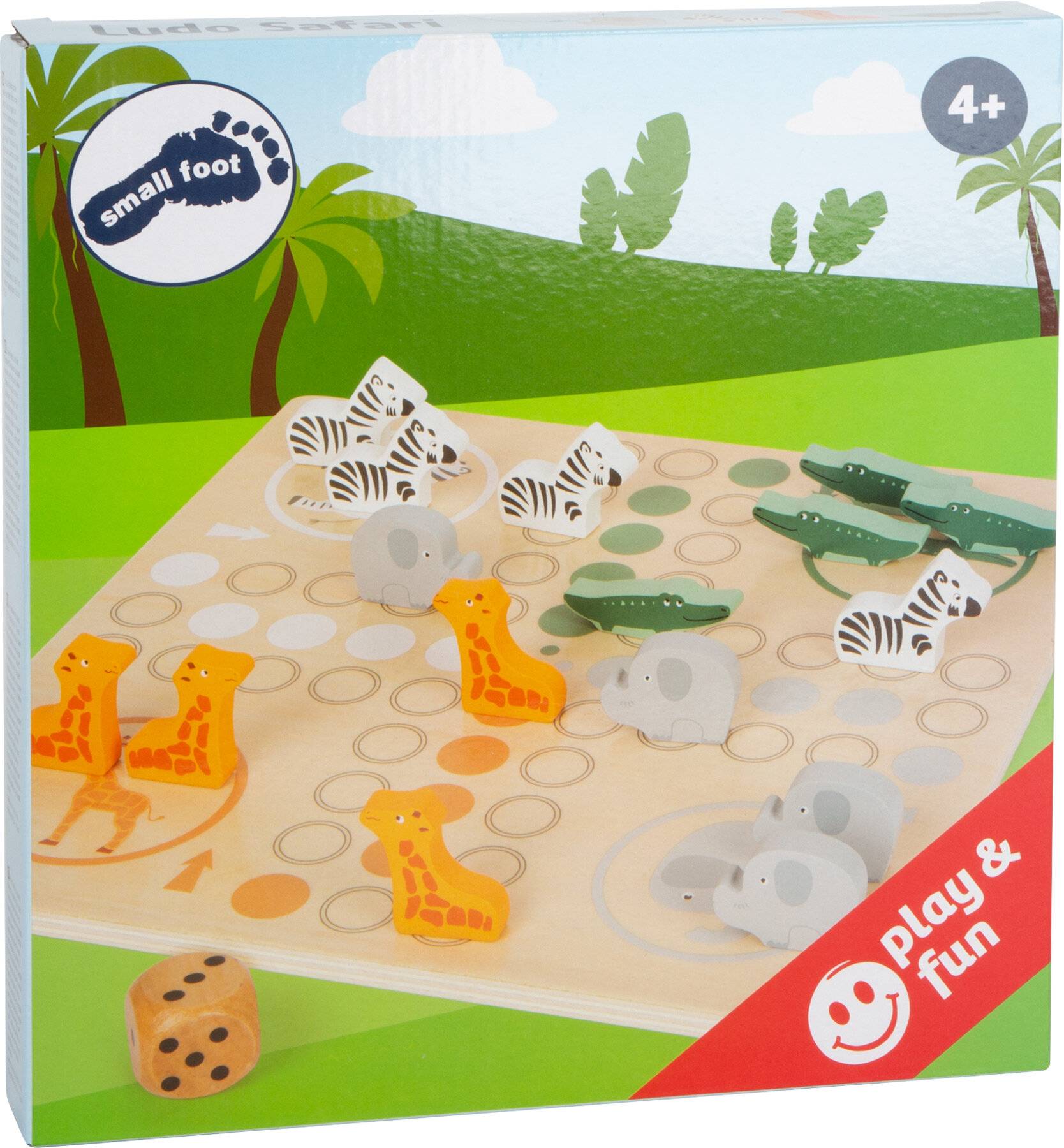 small foot 11697 Ludo Safari aus Holz, Gesellschaftsspiel