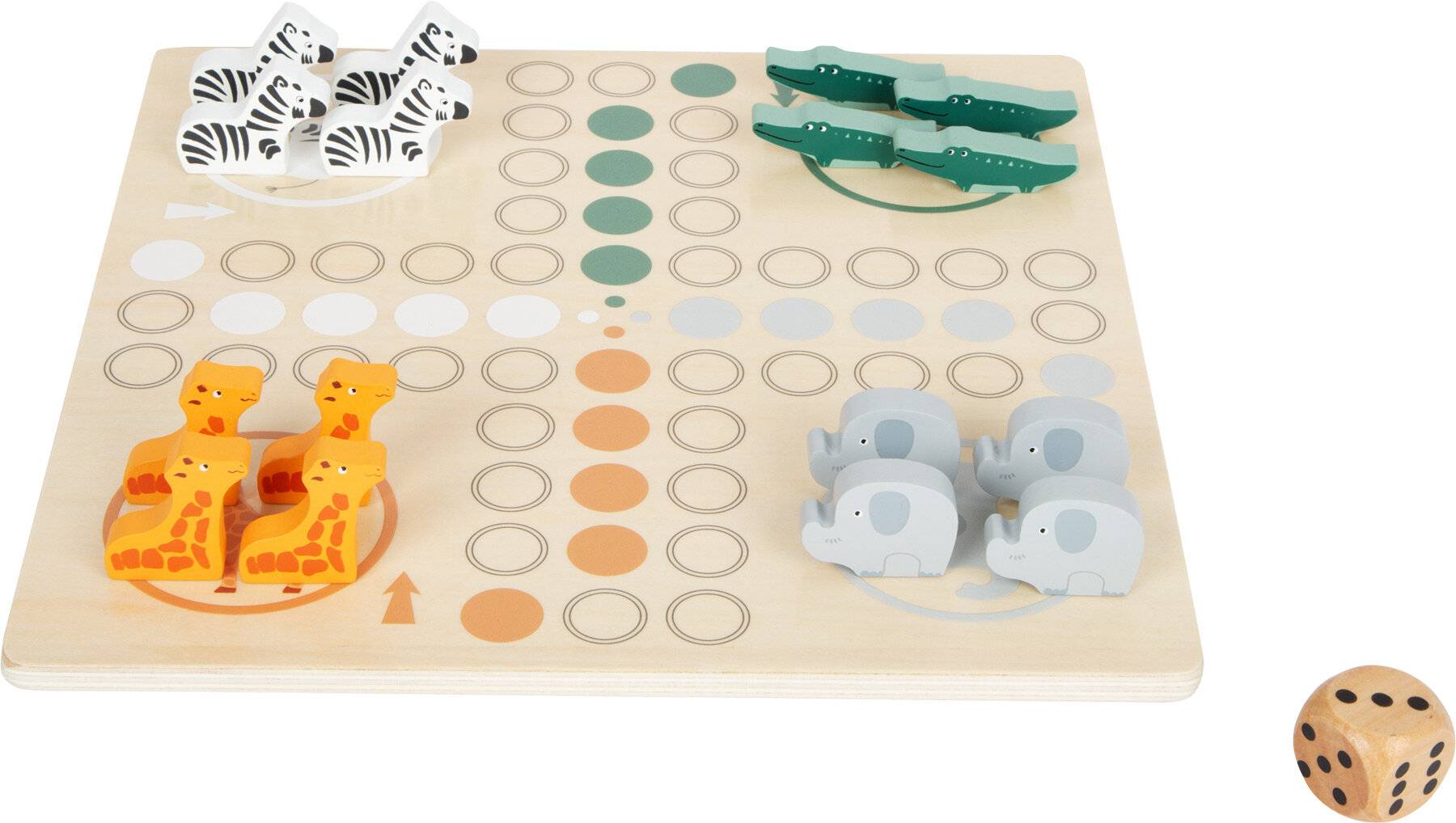 small foot 11697 Ludo Safari aus Holz, Gesellschaftsspiel