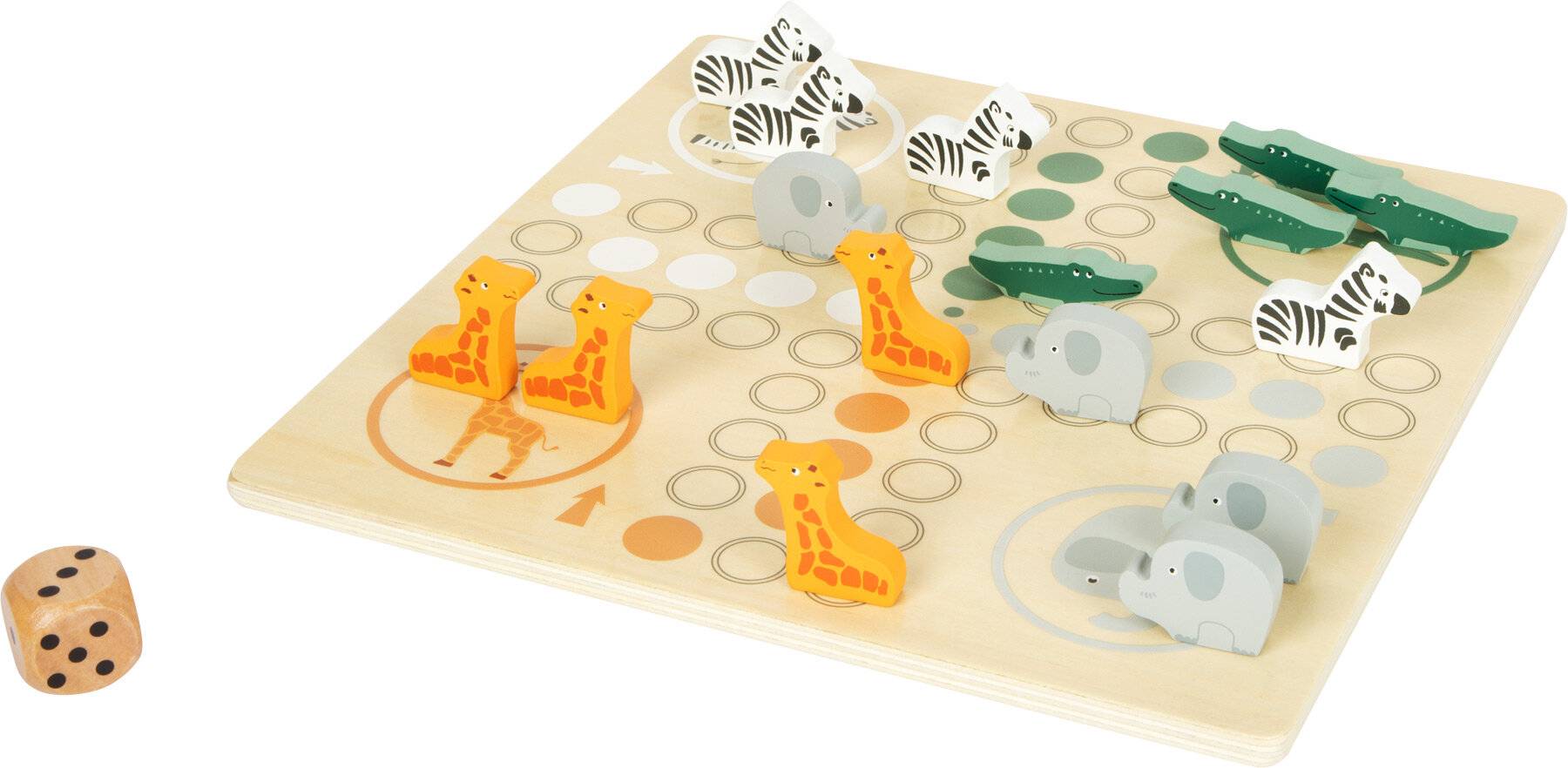small foot 11697 Ludo Safari aus Holz, Gesellschaftsspiel