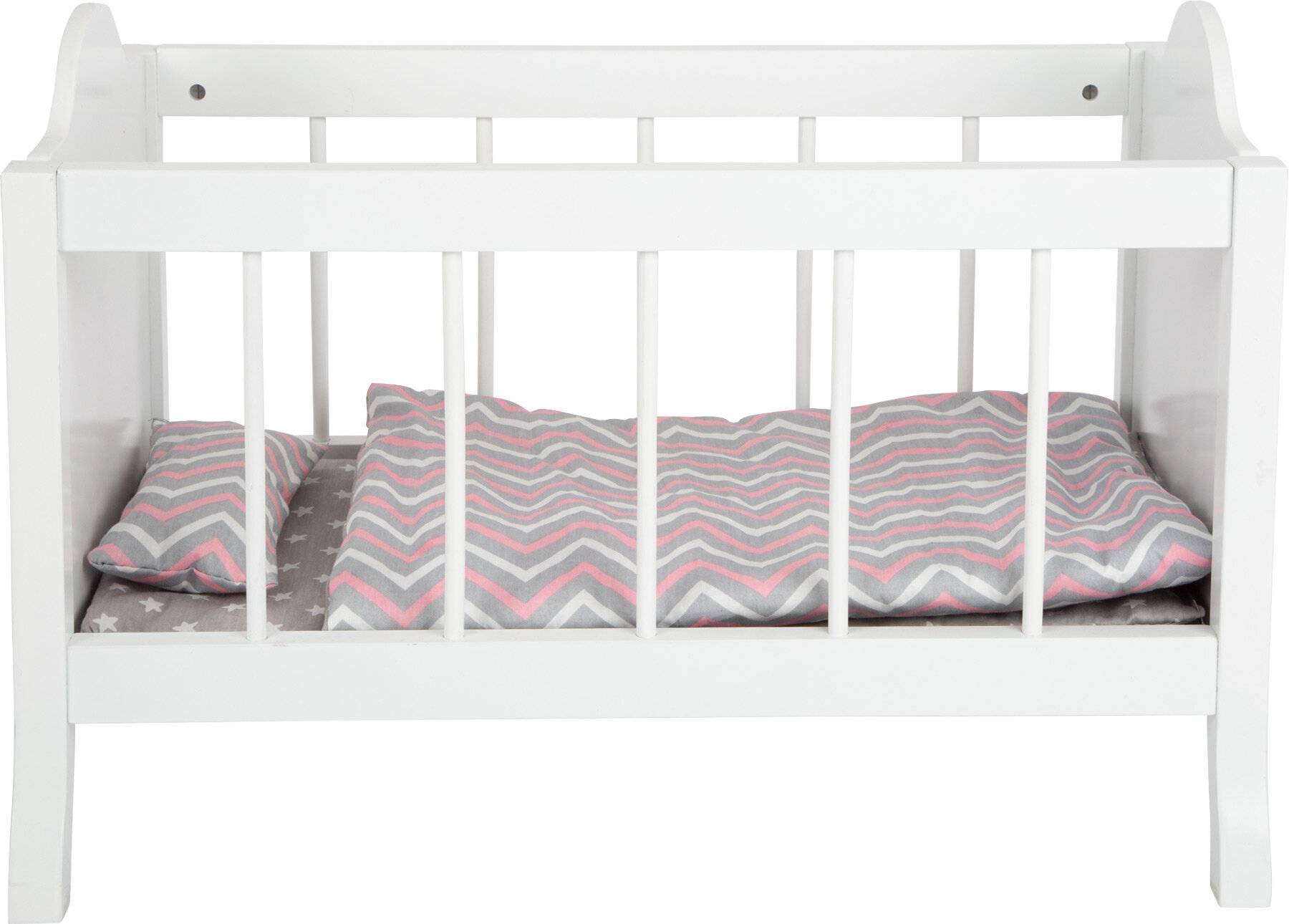 small foot 11778 Puppengitterbett aus Holz mit weicher Matratze