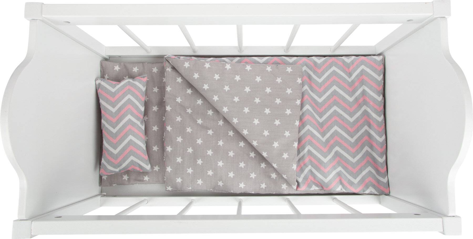 small foot 11778 Puppengitterbett aus Holz mit weicher Matratze