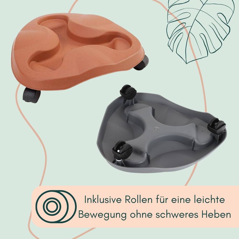 Pflanzturm Erdbeerturm Pflanzkübel auf Rollen Vertikaler Garten Kräuterspirale Säulentopf SET 3 Ebenen Kräutergarten Roller Blumentopf stapelbar