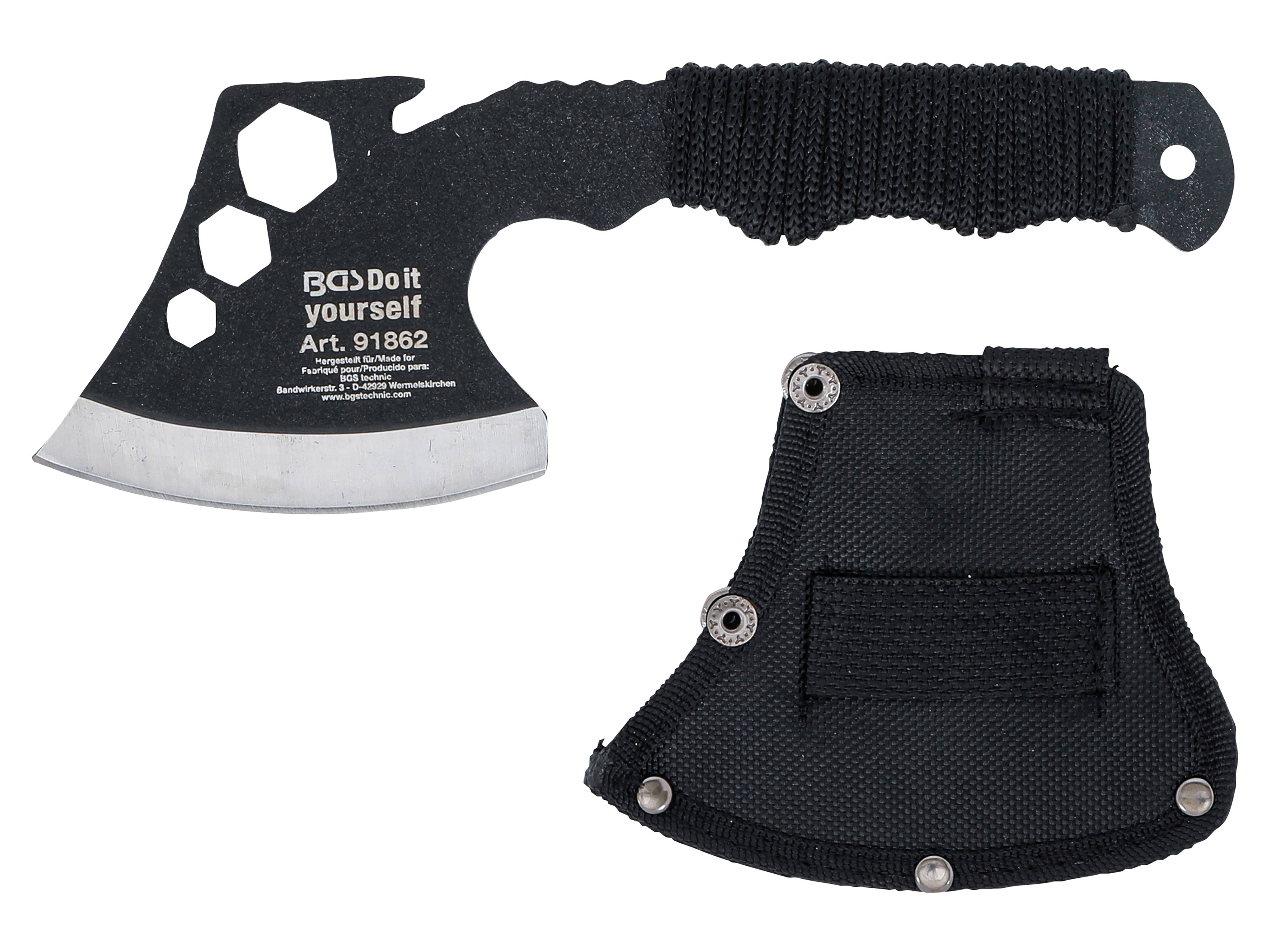 BGS TECHNIC Mini-Multifunktions-Beil, 91862, mit Flaschenöffner