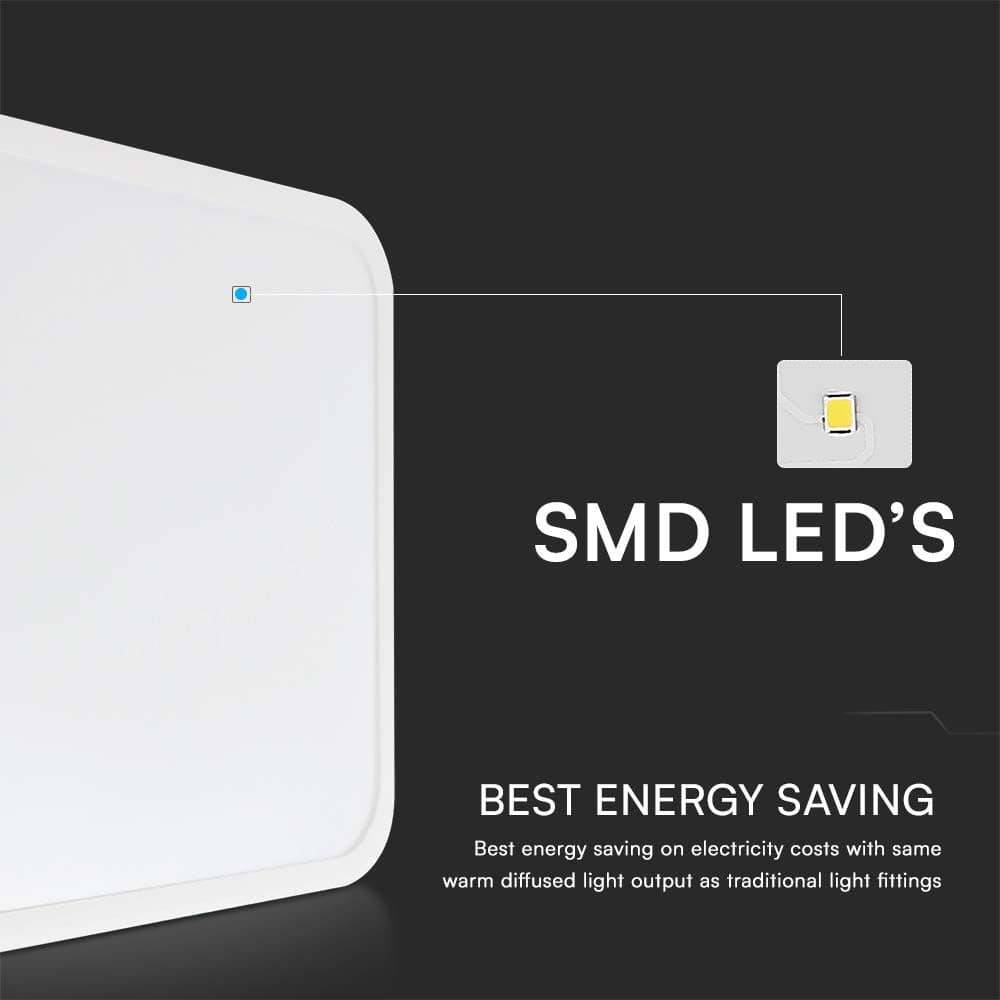 V-TAC LED-Deckenleuchte VT-8618, EEK: F, 18 W, 1830 lm, 3000 K, IP44, 250x250 mm