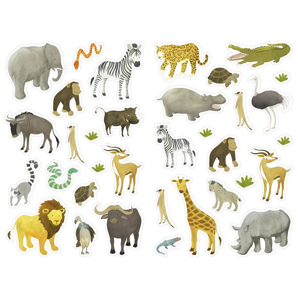 Maildor Mimi Stick', 12 Stickerbogen 21x16cm, Savanne - Mehrfarbig AE009O