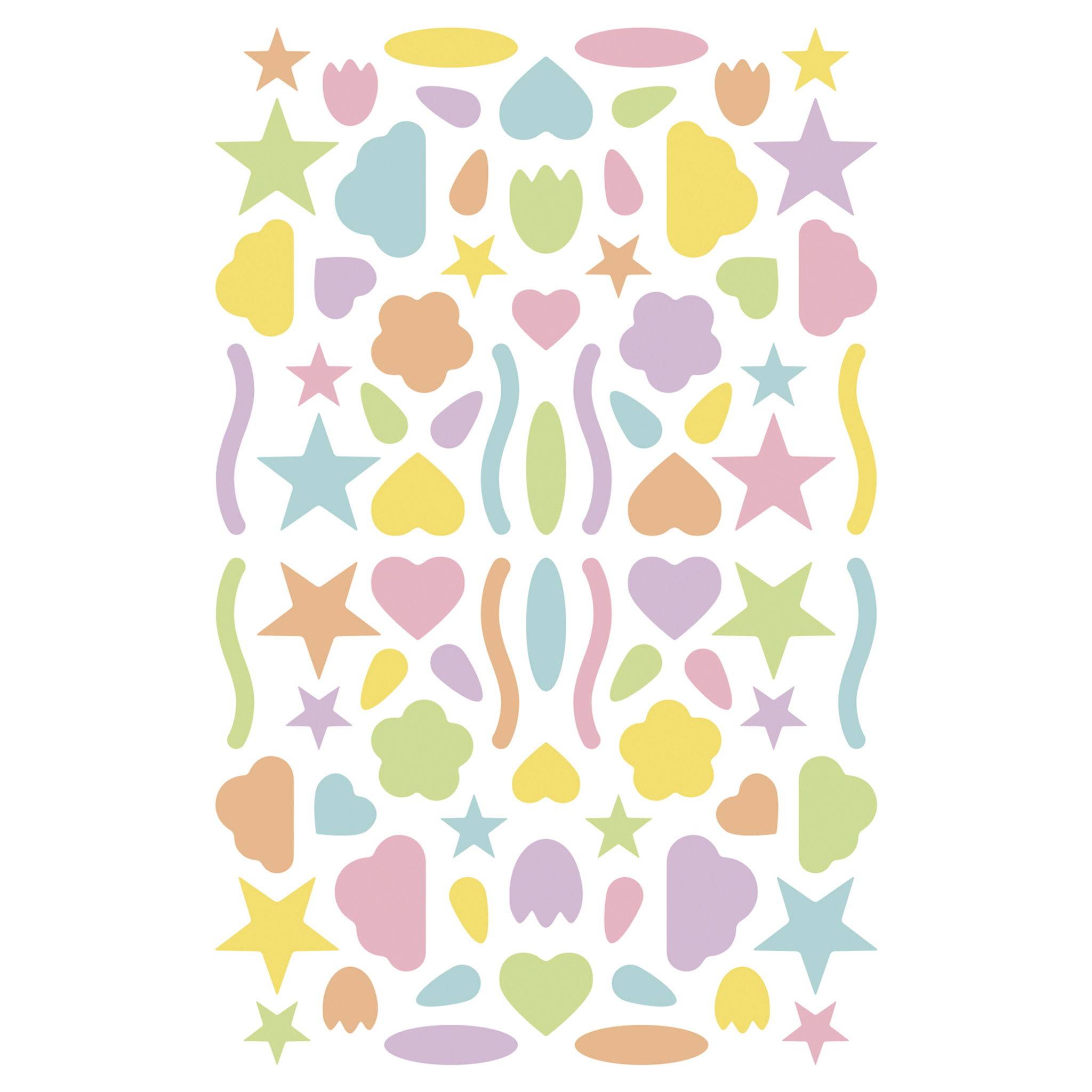 Maildor Initial, 20 Stickerbogen 10,5x16cm, Geometrisch - Mehrfarbig AE064O