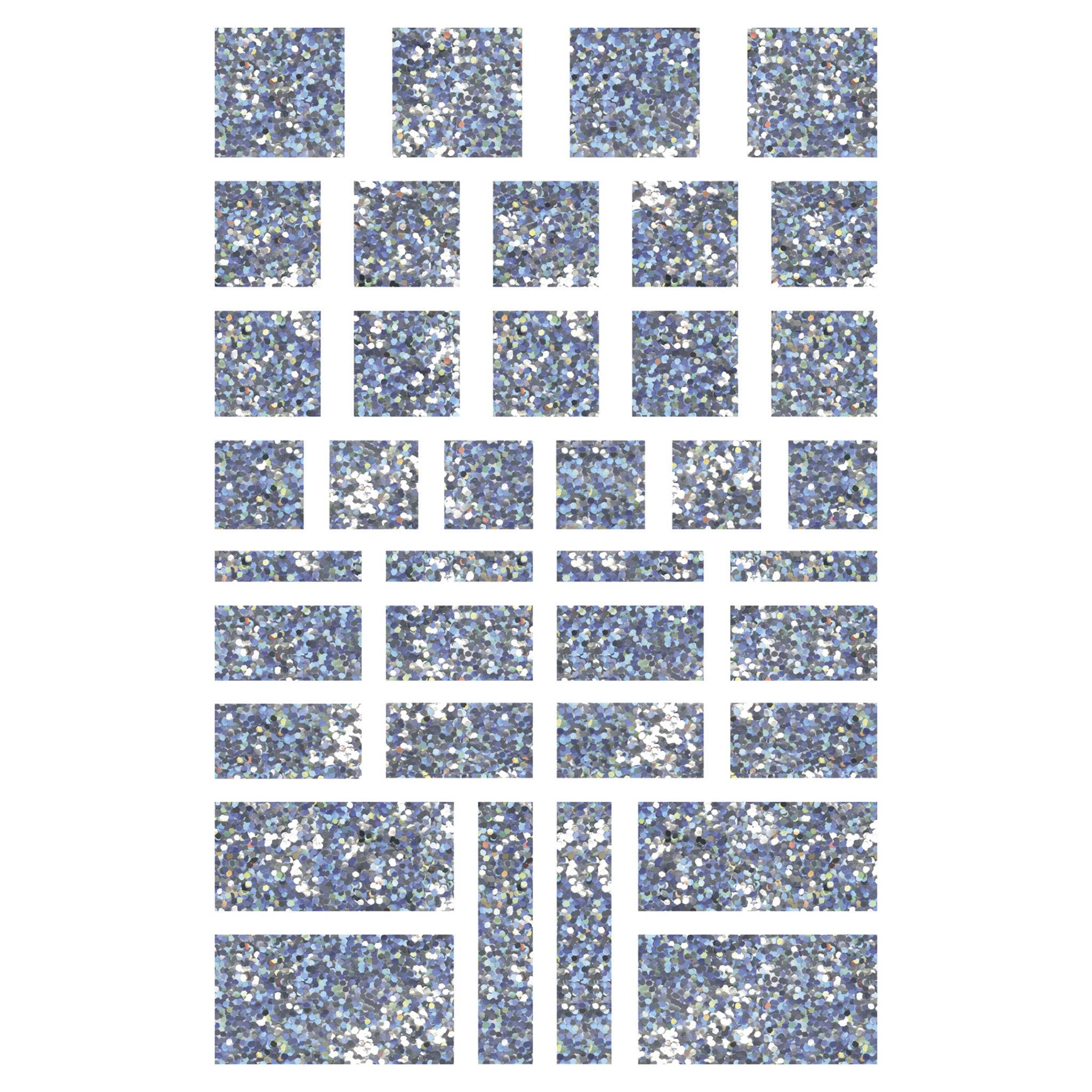 Maildor Initial, 20 Stickerbogen 10,5x16cm, Holografisch - Silber AE062O