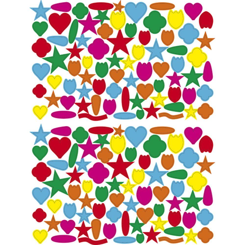 Maildor Geometrisch, 20 Stickerbogen 16x21cm, Verzierungen - Mehrfarbig AE120O