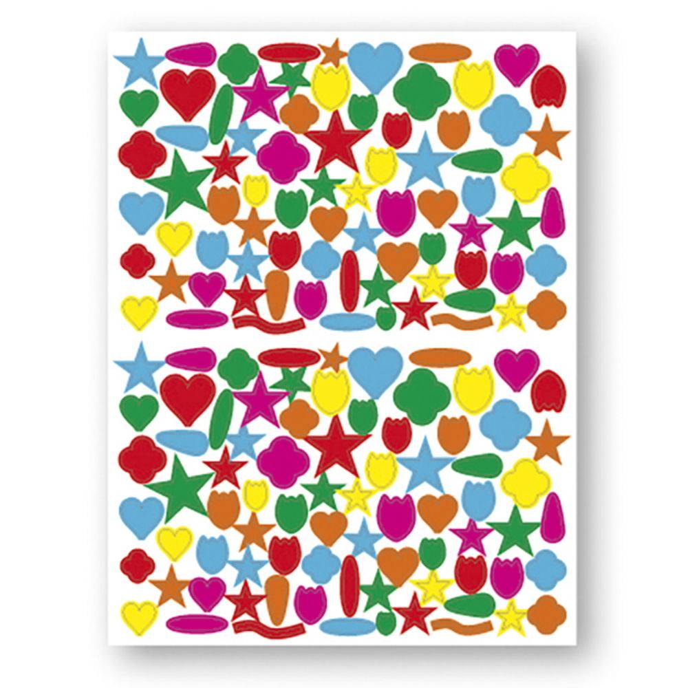 Maildor Geometrisch, 20 Stickerbogen 16x21cm, Verzierungen - Mehrfarbig AE120O