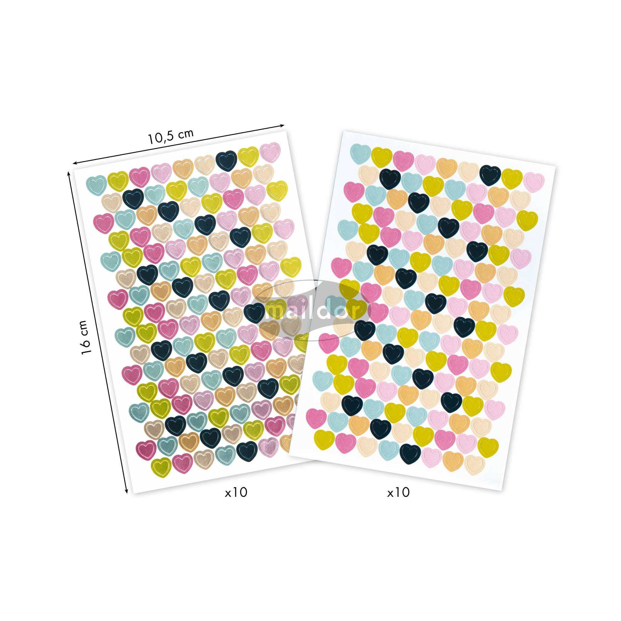 Maildor Sticker Initial 20 Bogen 10,5x16 cm Metallic/Pastell - Mehrfarbig AE187C