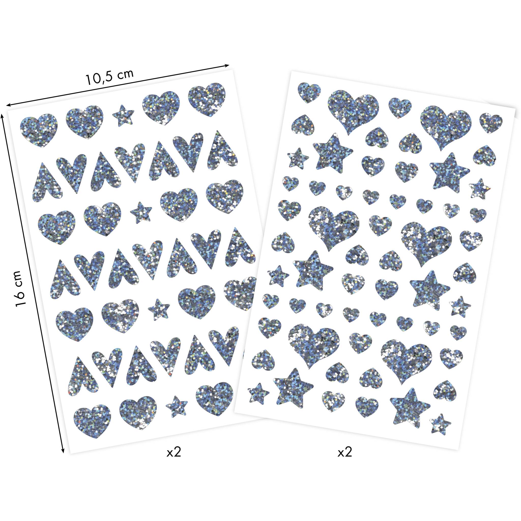 Maildor Pack. 20 Stickerbogen 10,5x16 cm 1020 Sticker - Silber AE221C