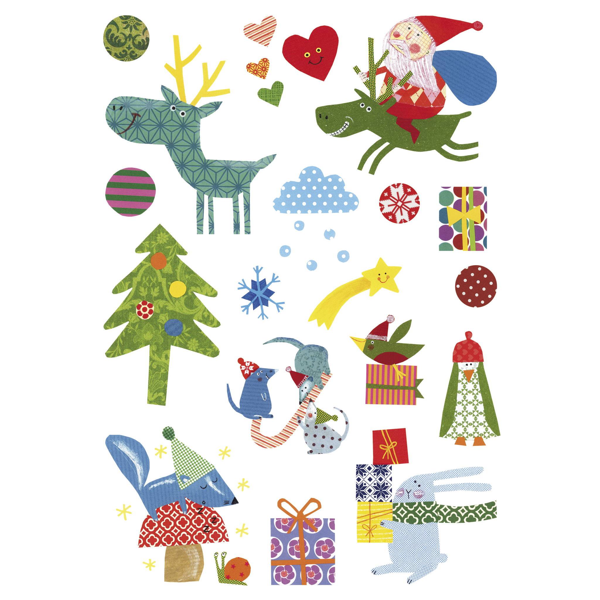 Maildor Baby, 20 Stickerbogen 14,8x21cm, Weihnachten - Mehrfarbig AE222C