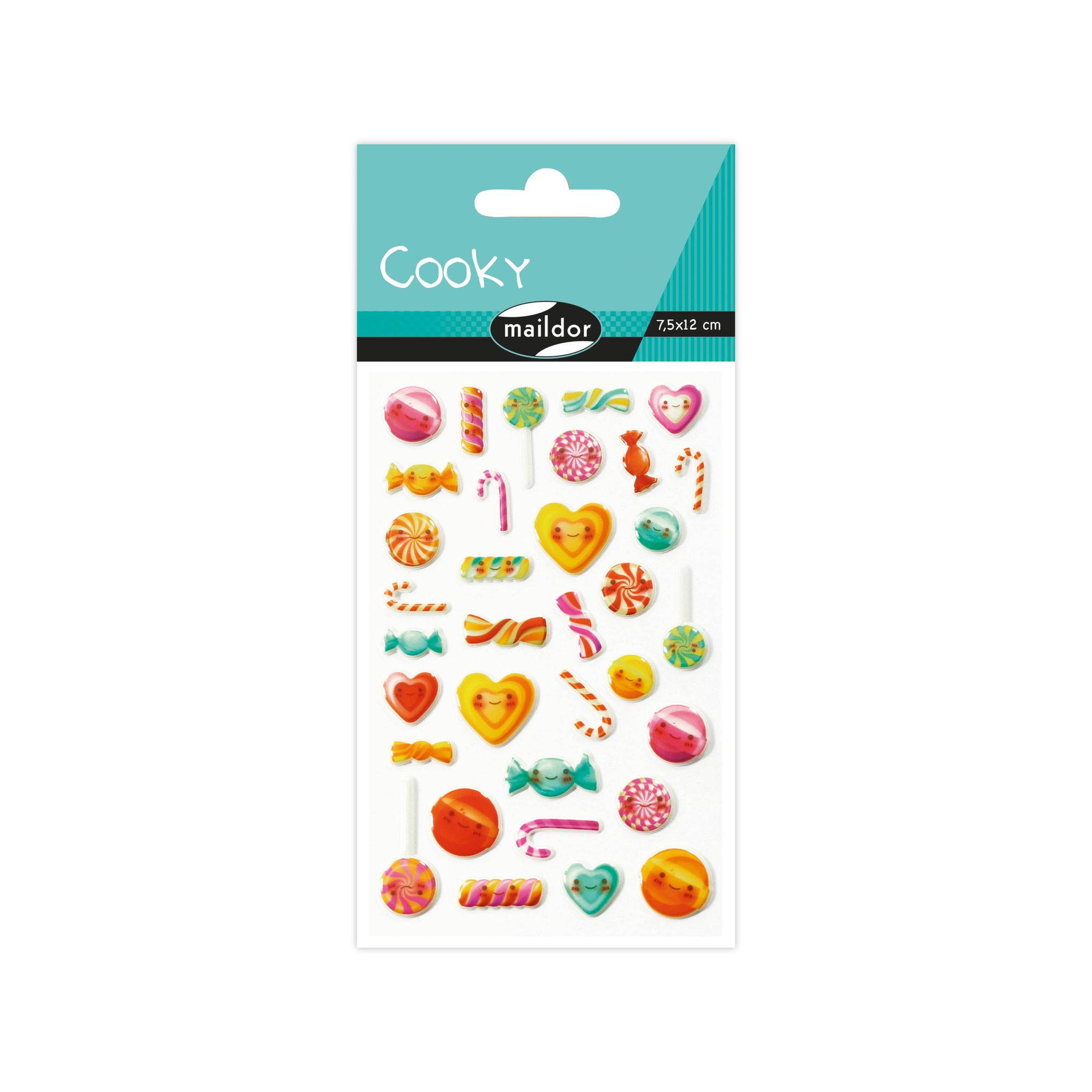 Maildor Set mit 8 Bögen Stickers Cooky 7,5x12cm - Mehrfarbig 560429C