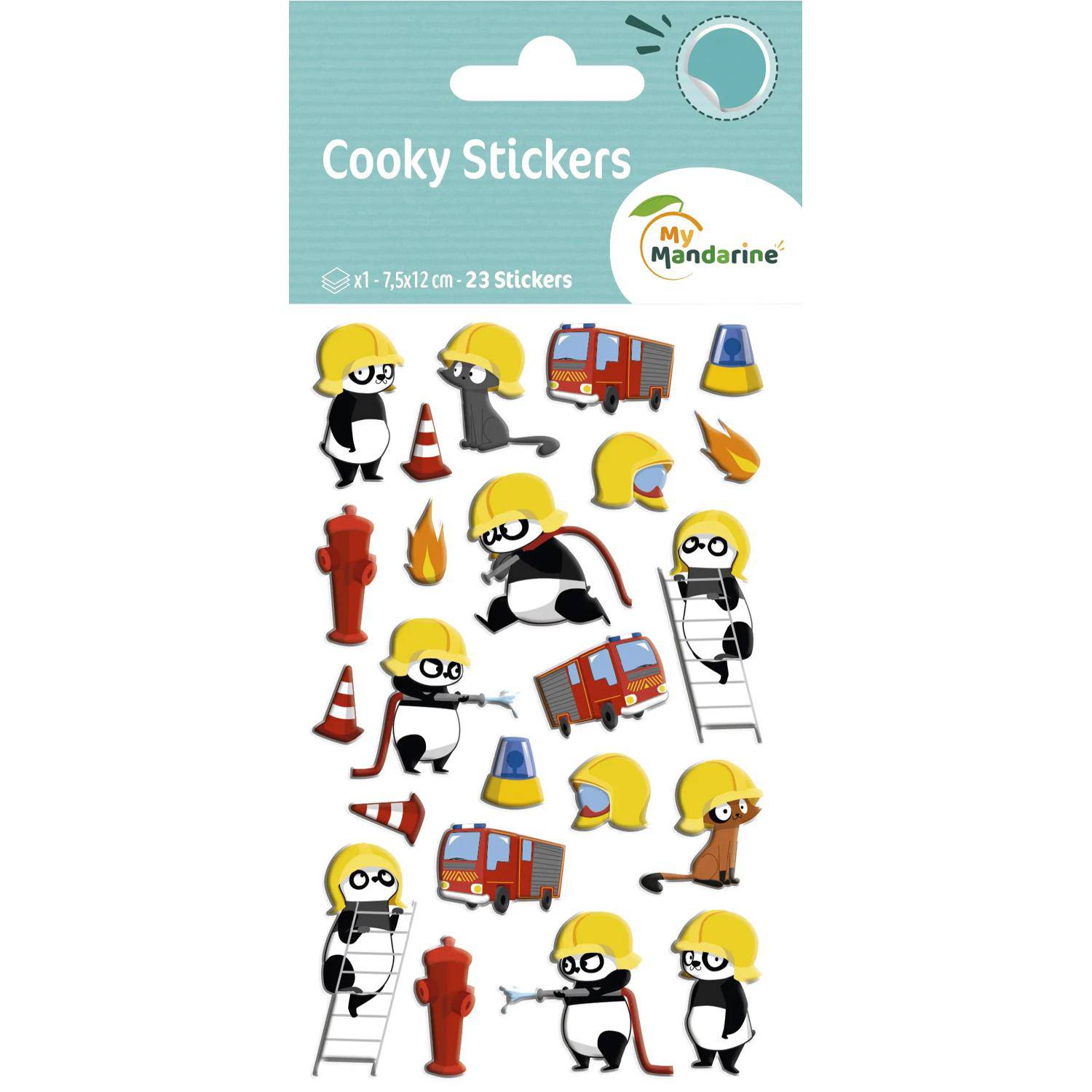 Maildor 10x Cooky, 1 Stickerbogen 7,5x12cm, Feuerwehr - Mehrfarbig CY115C