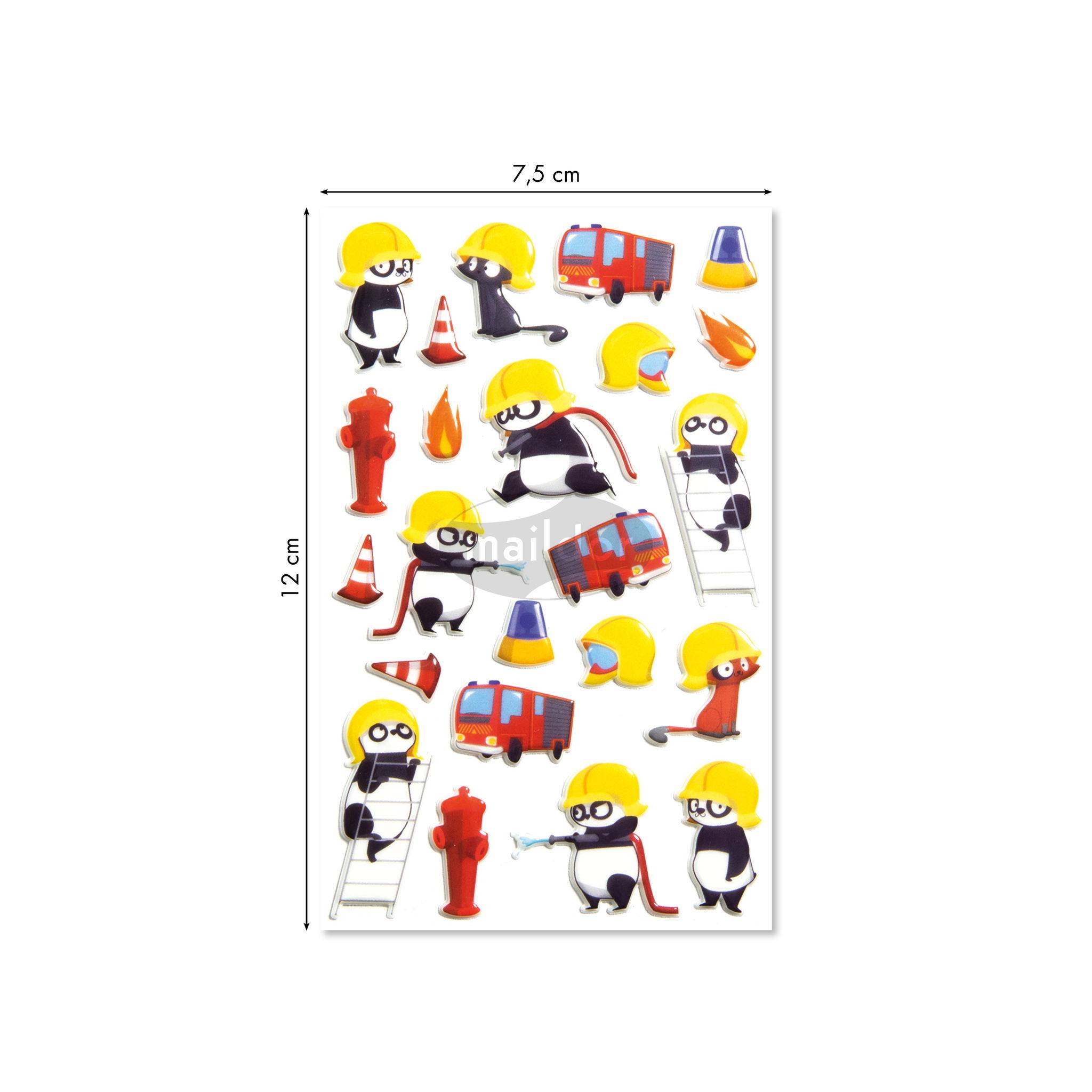 Maildor 10x Cooky, 1 Stickerbogen 7,5x12cm, Feuerwehr - Mehrfarbig CY115C