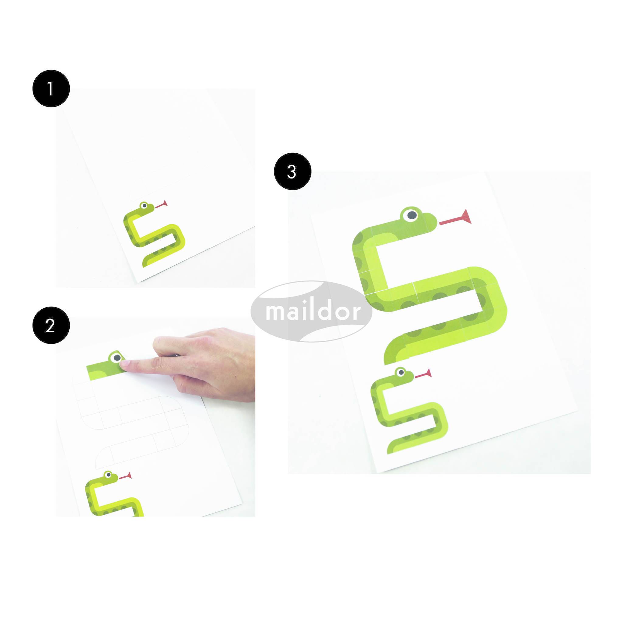 Maildor 10x Kreativset, Tangram-Tiere - Mehrfarbig AF023C