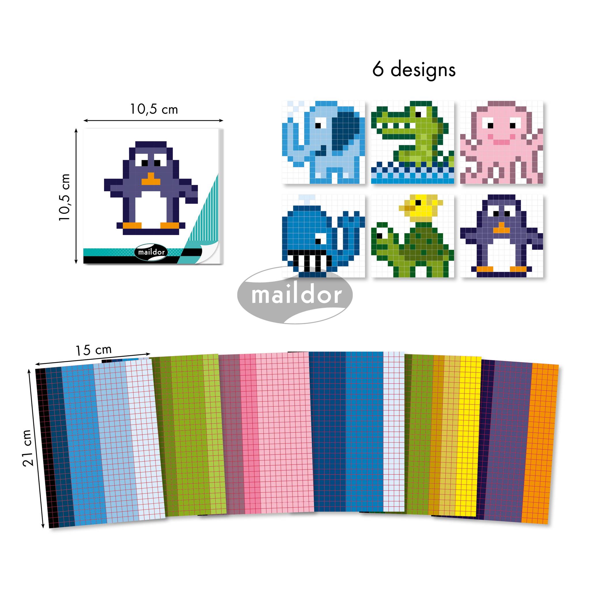 Maildor 10x Kreativset, Pixelparty - Mehrfarbig AF022C