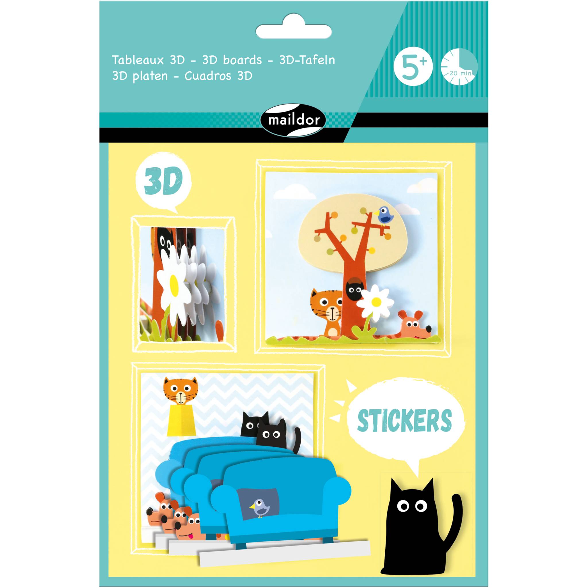 Maildor 10x Kreativset, 3D-Tafeln - Mehrfarbig AF026C