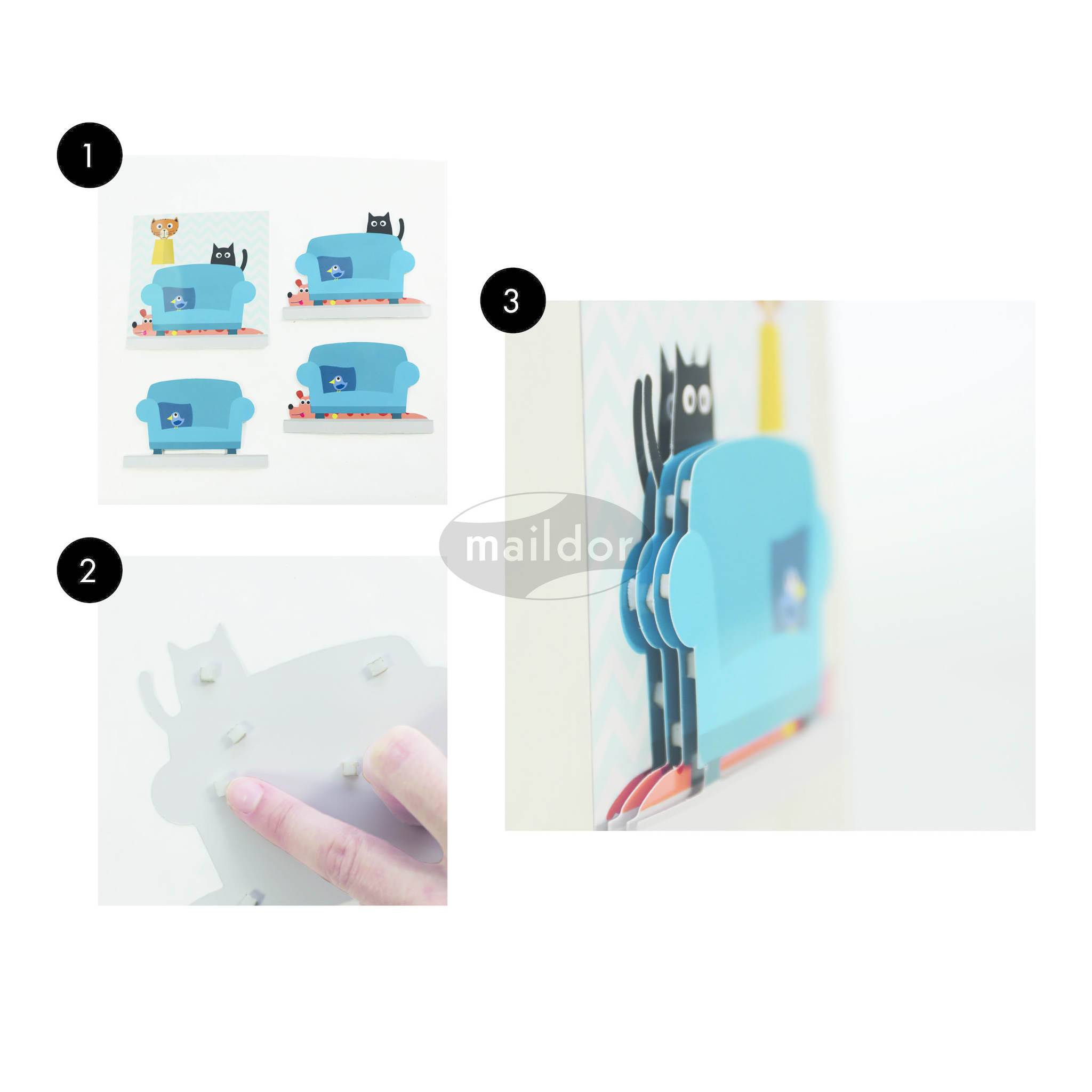 Maildor 10x Kreativset, 3D-Tafeln - Mehrfarbig AF026C