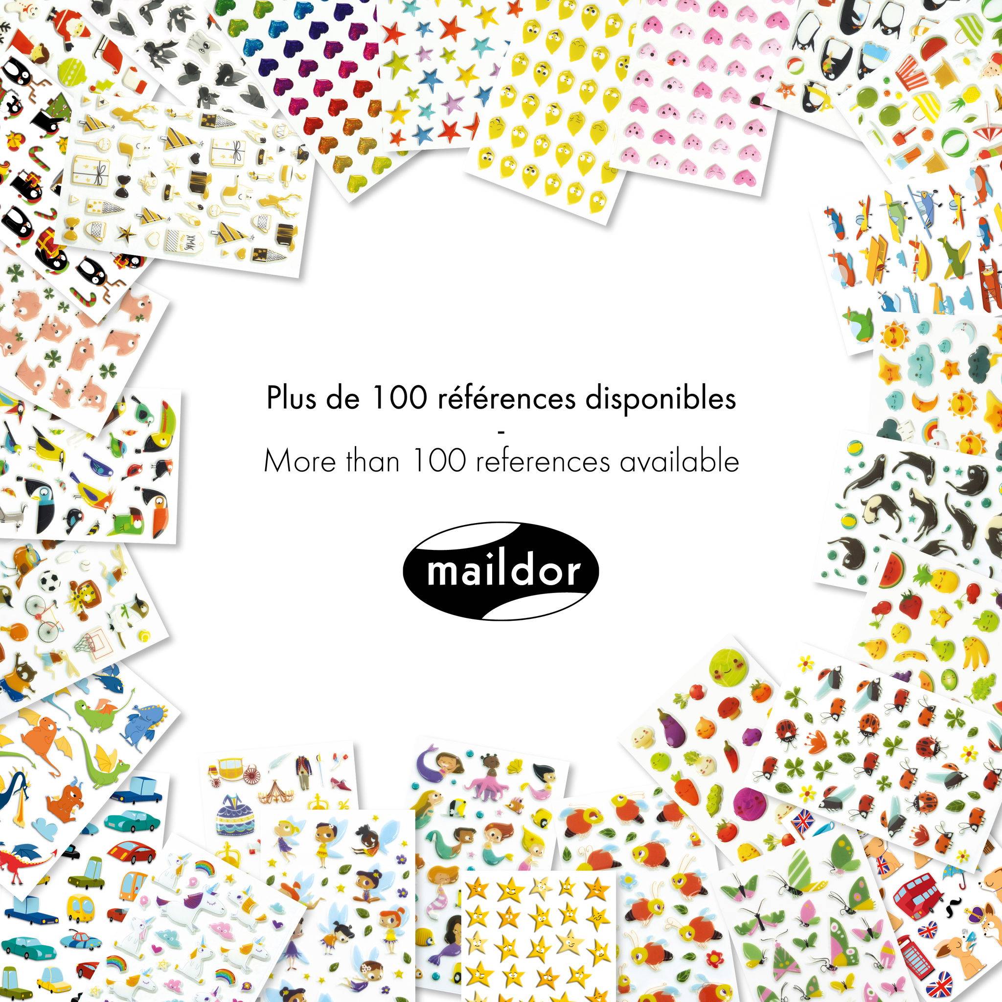 Maildor 10x Cooky, 1 Stickerbogen 7,5x12cm, Flugzeug - Mehrfarbig CY113C