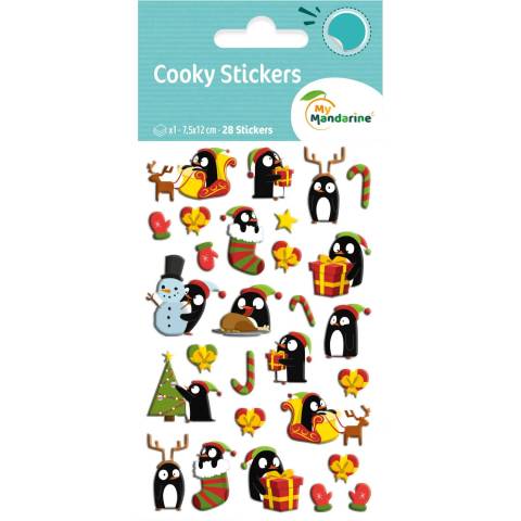 Maildor 10x Cooky, 1 Stickerbogen 7,5x12cm, Pinguine Mehrfarbig 560537O