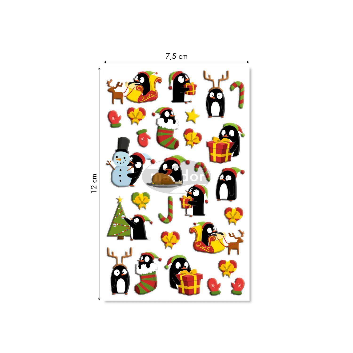 Maildor 10x Cooky, 1 Stickerbogen 7,5x12cm, Pinguine Mehrfarbig 560537O