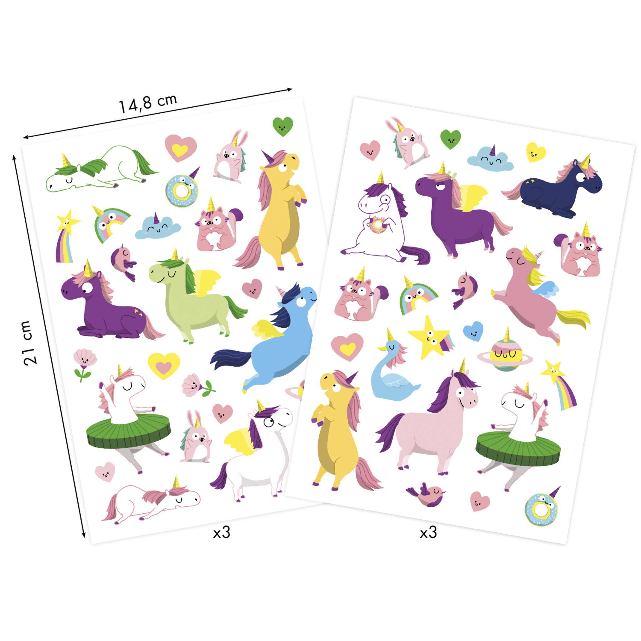 Maildor 10x Dreamy, 6 Stickerbogen 14,8x21cm, Einhörner - Mehrfarbig AE231C