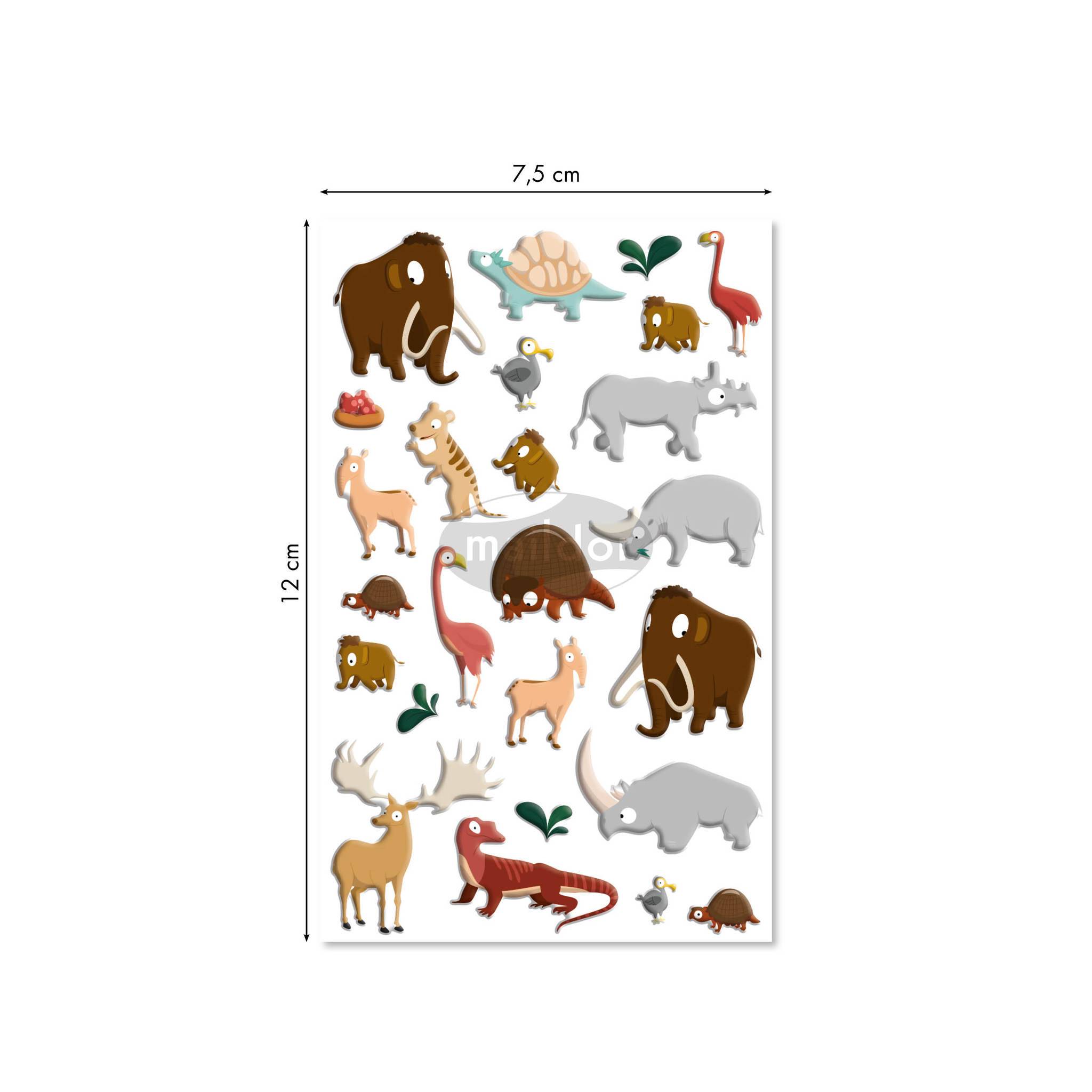 Maildor 10x Cooky, 1 Stickerbogen 7,5x12cm, Urzeit - Mehrfarbig CY135C