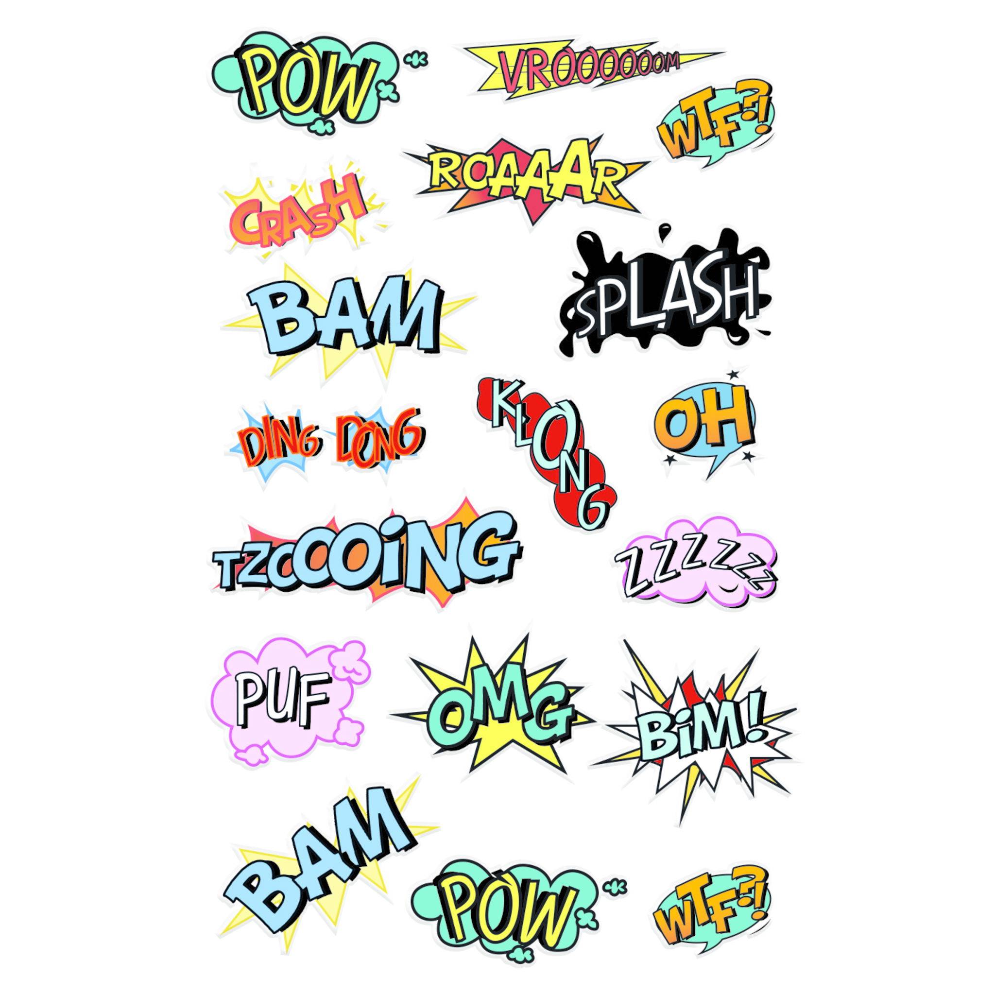 Maildor 10x Cooky, 1 Stickerbogen 7,5x12cm, Lautmalerei - Mehrfarbig CY146C