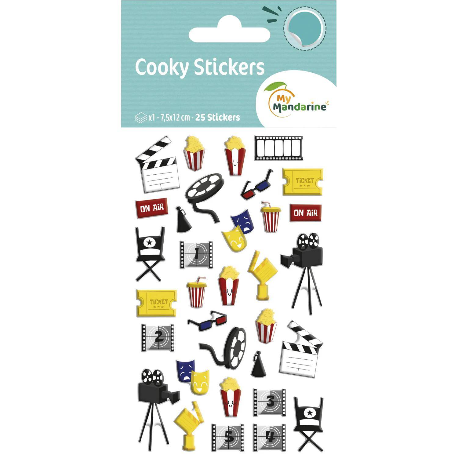 Maildor 10x Cooky, 1 Stickerbogen 7,5x12cm, Kino - Mehrfarbig CY142C