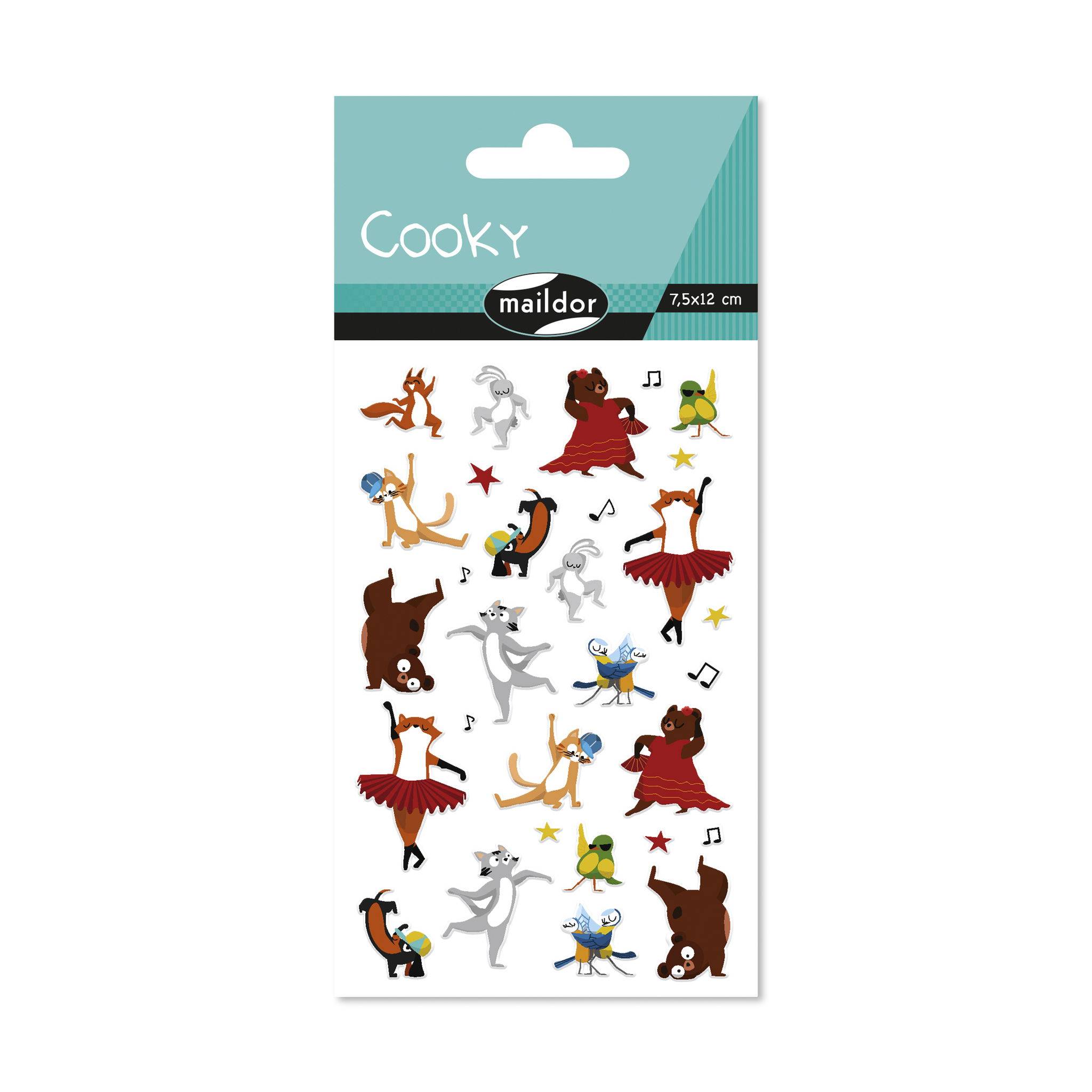 Maildor 10x Cooky, 1 Stickerbogen 7,5x12cm, Tänzerinnen - Mehrfarbig CY149C
