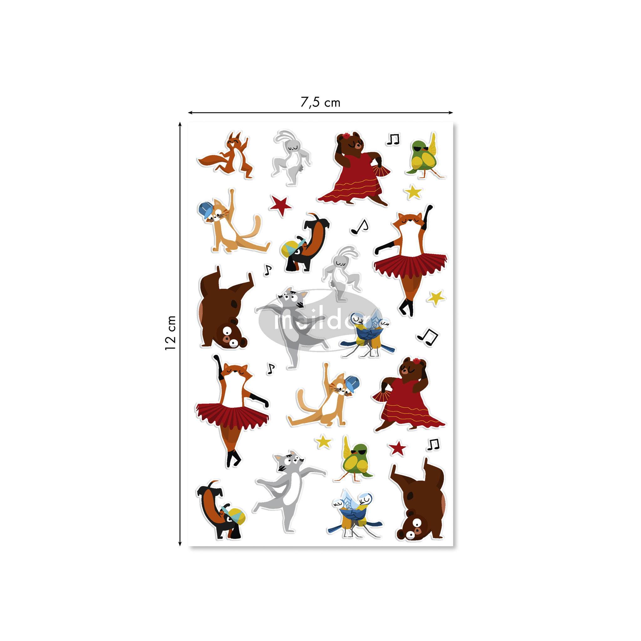 Maildor 10x Cooky, 1 Stickerbogen 7,5x12cm, Tänzerinnen - Mehrfarbig CY149C