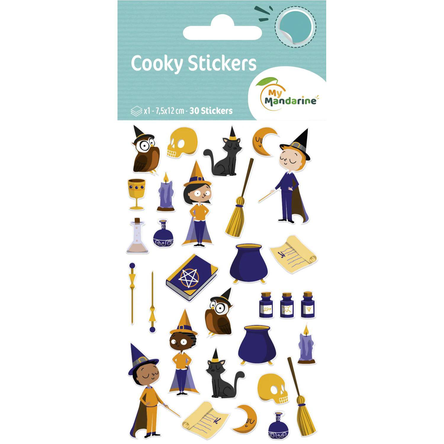 Maildor 10x Cooky, 1 Stickerbogen 7,5x12cm, Zauberer - Mehrfarbig CY148C