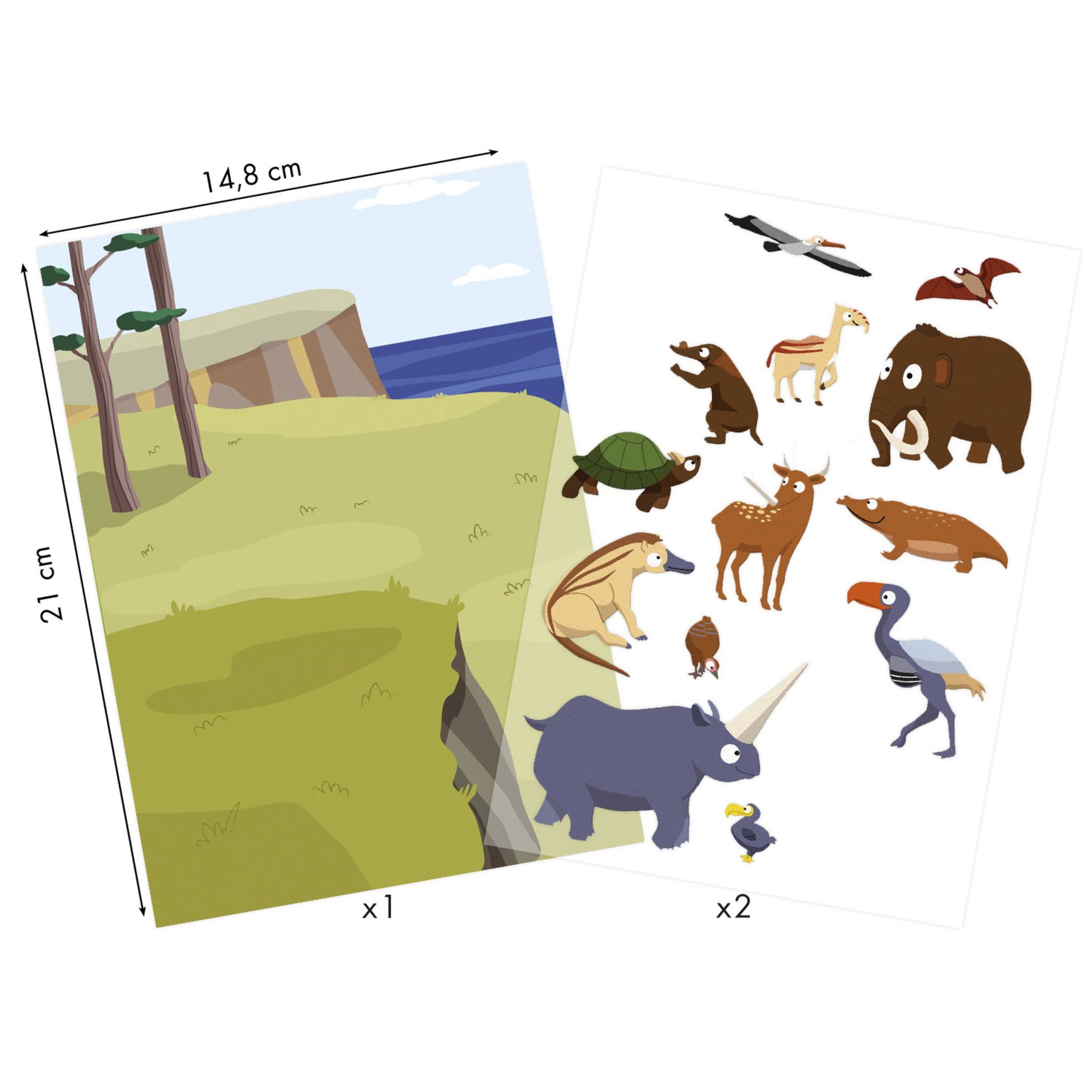 Maildor 10x Sweety, 2 Stickerbogen 14,8x21cm, Urzeit - Mehrfarbig AE225C