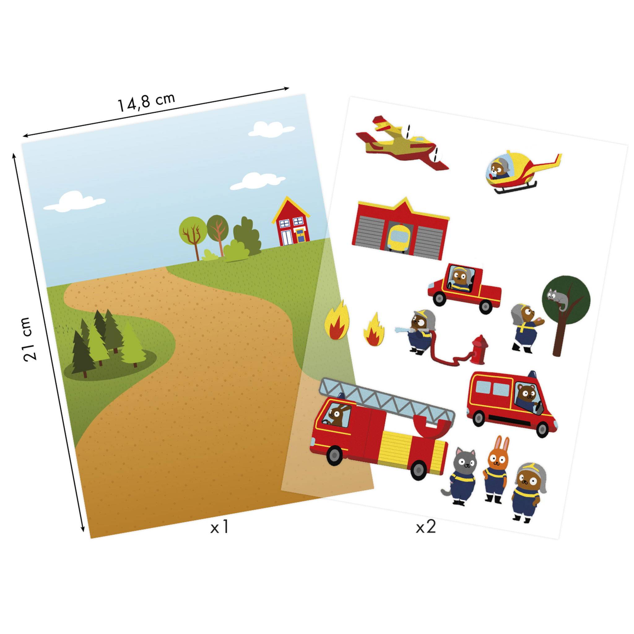 Maildor 10x Sweety, 2 Stickerbogen 14,8x21cm, Feuerwehr - Mehrfarbig AE226C