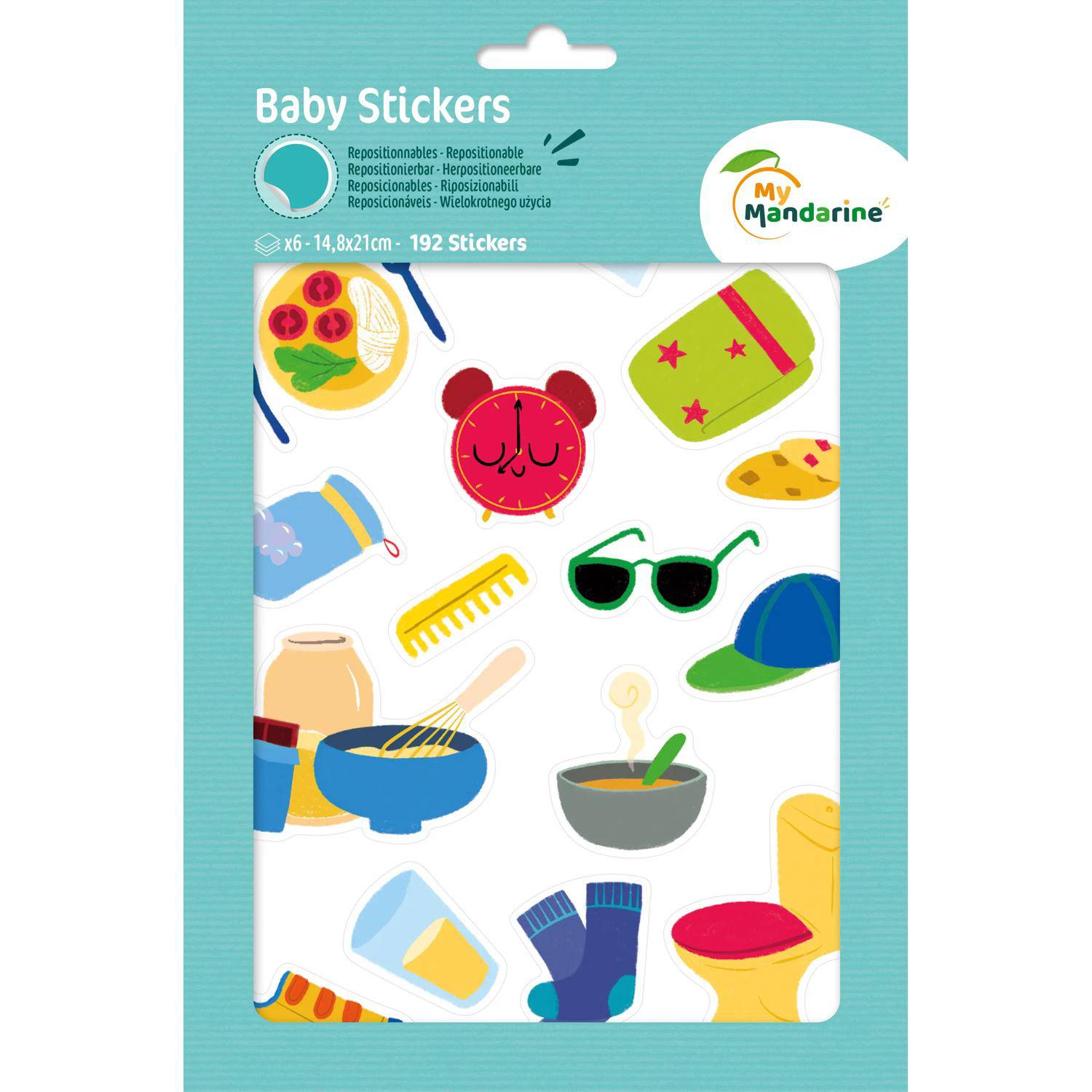 Maildor 10x Baby, 6 Stickerbogen 14,8x21cm, Tagesroutinen - Mehrfarbig AE229C